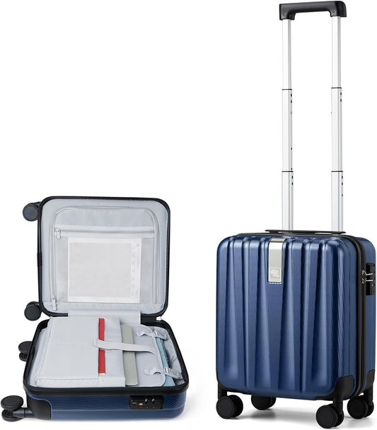 Hanke 16 inch Underseat Carry on Suitcases with Wheels,Lightweight Hard Shell Carry on Luggage with Wheels for Weekender, Small Suitcase,Travel Luggage Christmas Gifts for Birthday （Dark Blue）