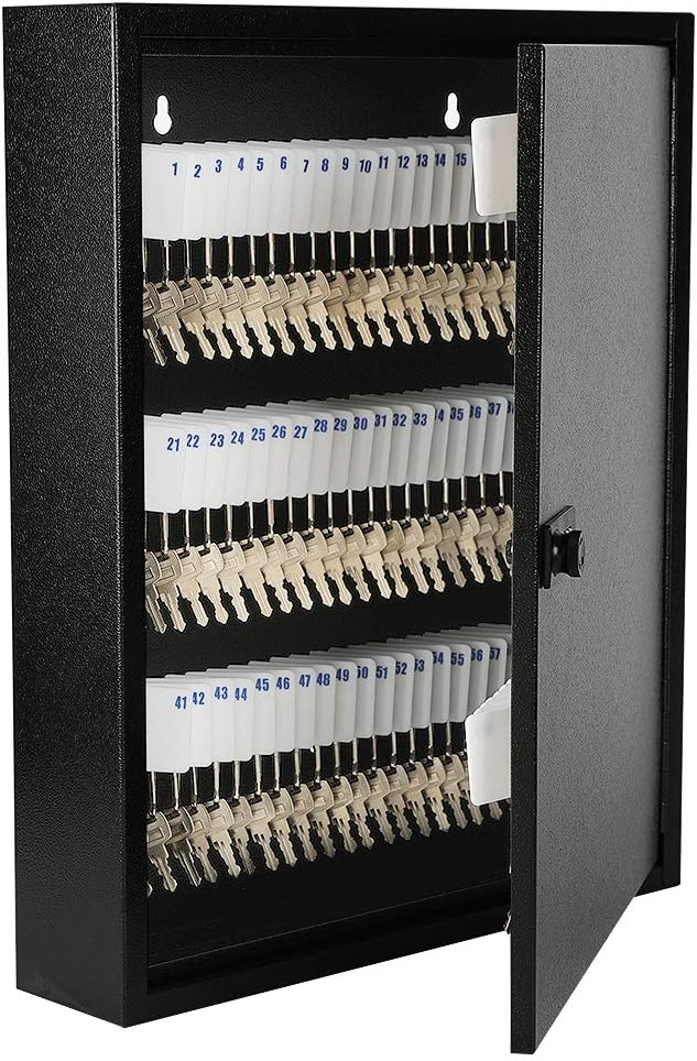 KYODOLED 100Keys Key Cabinet Organizer, Key Lock Box Wall Mount with Code, Large Keys Storage Combination Lock Box,17"x 12.99" x 3.26" (Black,100 Key)
