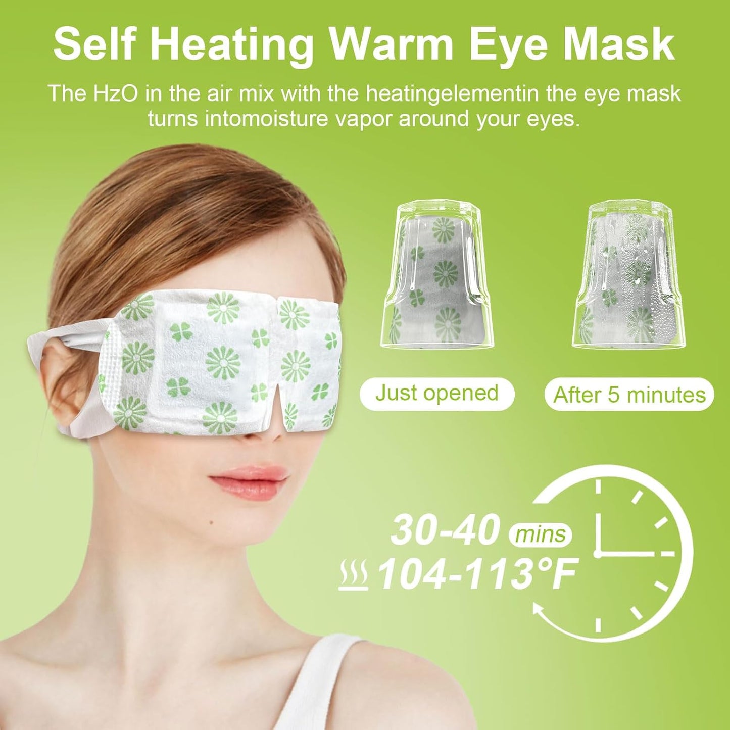 20 Packs Steam Eye Mask, Wormwood Steam Eye Masks Disposable, Self-Heating Relief Heated Eye Mask for Fatigue, Perfect for Home, Sleep, Spa & Travel