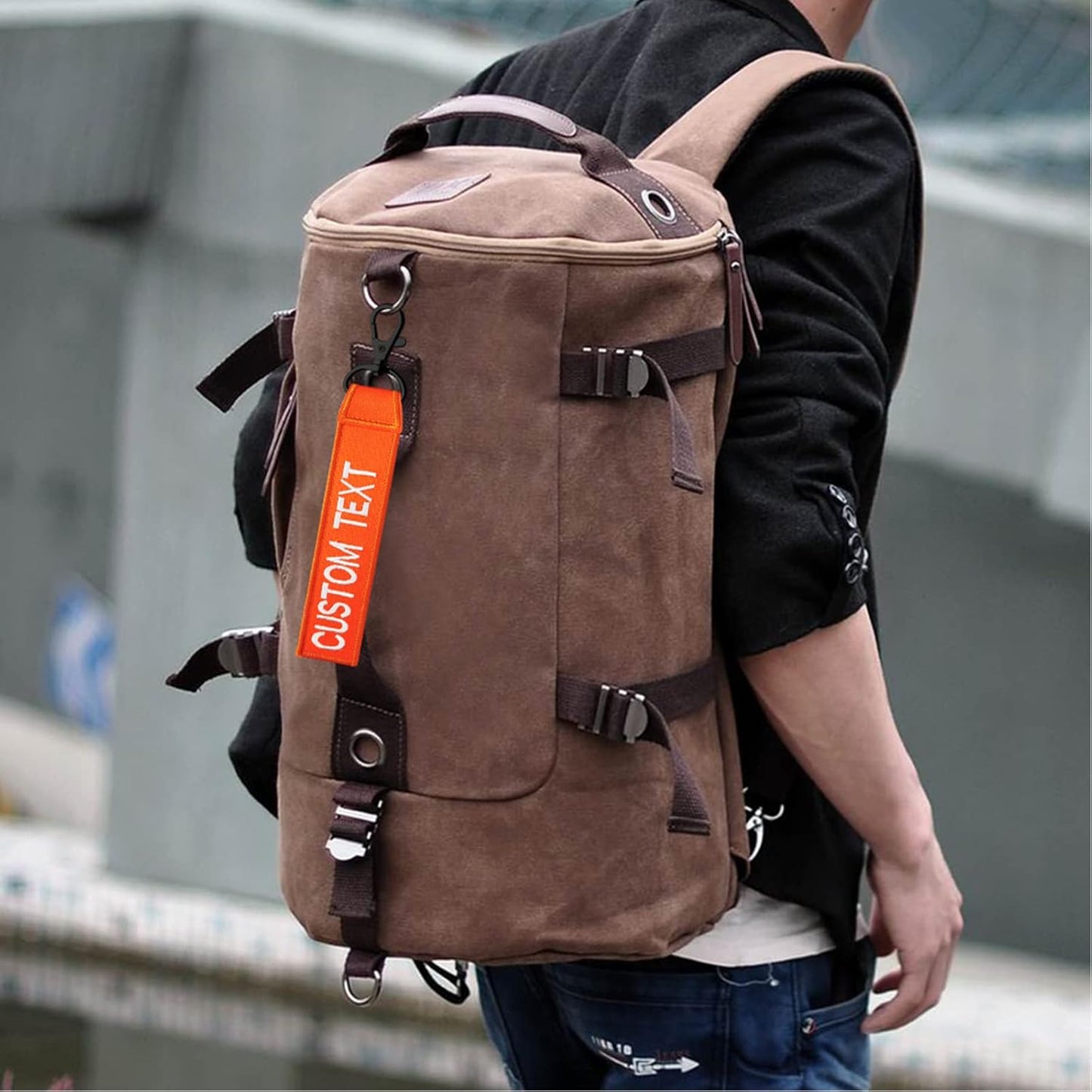 Custom Luggage Tags, Custom Personalized Luggage tag Name, Embroidery Key Ring Accessories for Car, Luggage, Crate,Gear