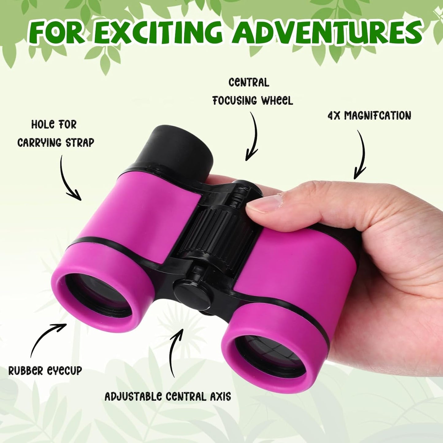 12 Set Binocular Compass Magnifying Glass Set Christmas Birthday Gift Small Telescope Binocular with Whistle Bag for Outdoor Exploring Stocking Stuffer(Multiple Color,Classic)