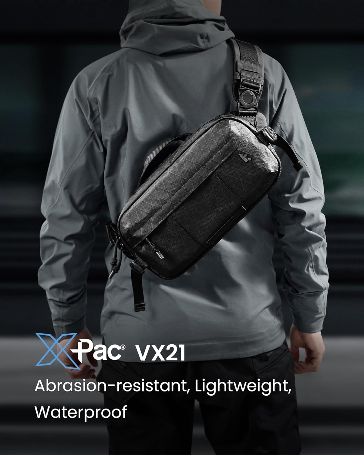 tomtoc 5.5L X-Pac Sling Bag for Nintendo Switch 2, Heavy Duty Crossbody Bag for Men, Water-resistant Carry Chest Daypack Travel Shoulder Pack for Steam Deck OLED, ROG Ally X, iPad mini, Tactical