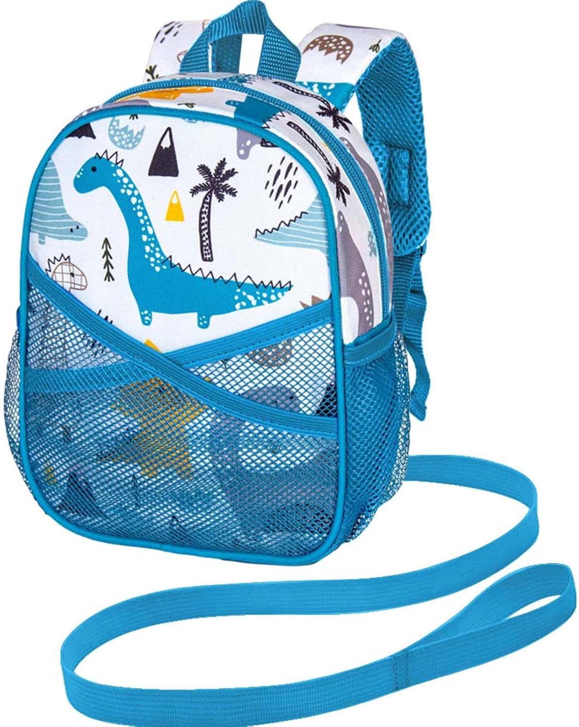 AGSDON Toddler Backpack with Leash, 9.5" Baby Dinosaur Safety Leashes Removable Tether Bookbag