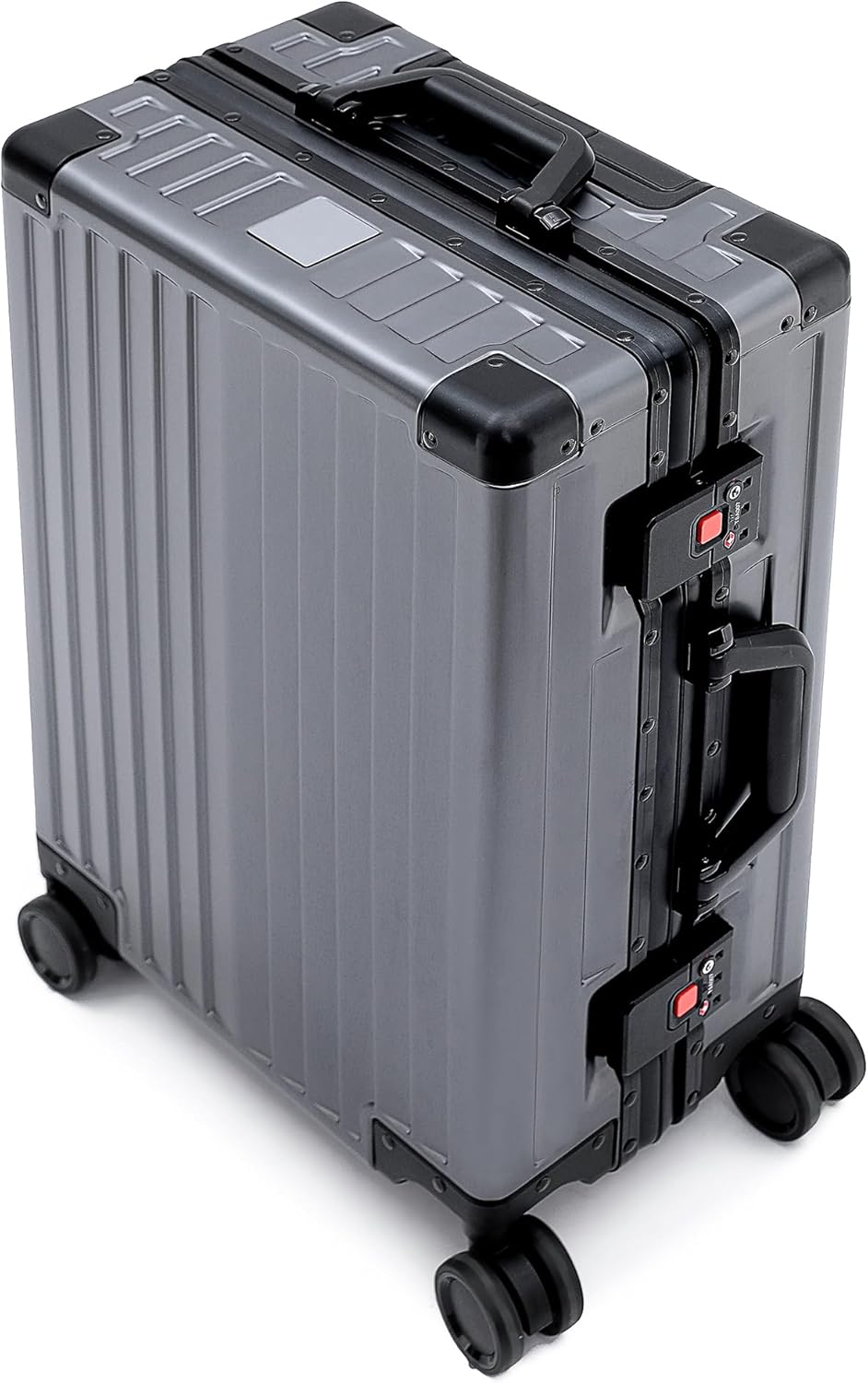 YYW Aluminum Carry-On Luggage Airline Approved Lightweight Suitcase with TSA Lock and Silent Wheels, Hardshell Spinner Business Travel (Gunmetal gray, 20in)