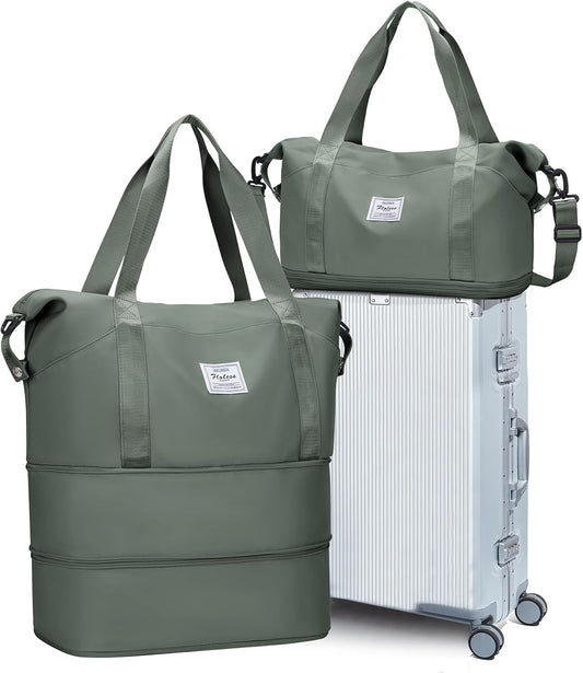 Travel Duffel Bag, Sports Tote Gym Bag, Shoulder Weekender Overnight Bag for Women