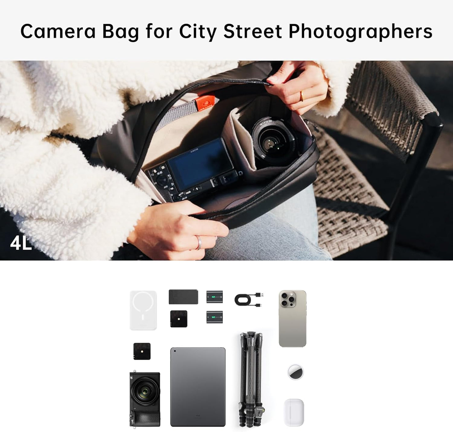 PGYTECH OneGo Solo V2 Camera Sling Bag, 4L Camera Chest Bag Crossbody Fanny Pack for Urban Travel Photographers, Small Shoulder Slingpack for Sony/Canon/Nikon/Mirrorless, Green