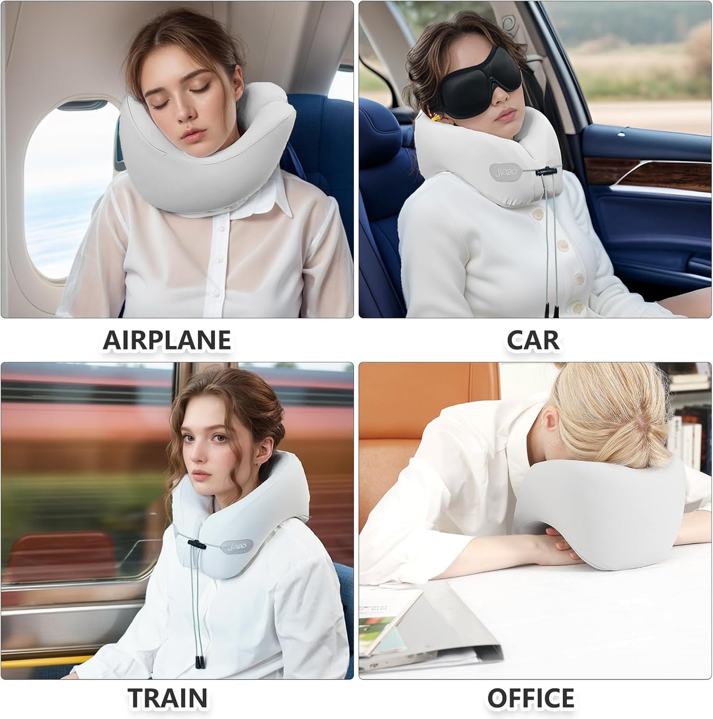 Travel Pillow, Neck Pillow Airplane, Plane Pillow Memory Foam Travel Neck Pillow with 360° Head and Neck Support, Portable Travel Essential Suitable for Airplane, Car, Train, or Bus Trip