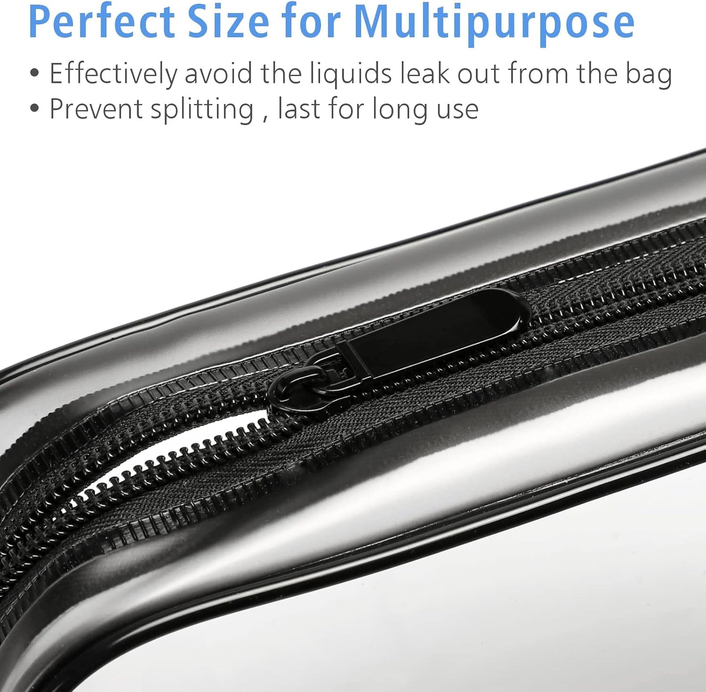 PACKISM TSA Approved Toiletry Bags - 2 Pack Clear Toiletry Bags Clear Travels Bags for toiletries, Cosmetic Bags with Zipper Carry on Toiletry Bag Airport Airline Compliant Bag, Black