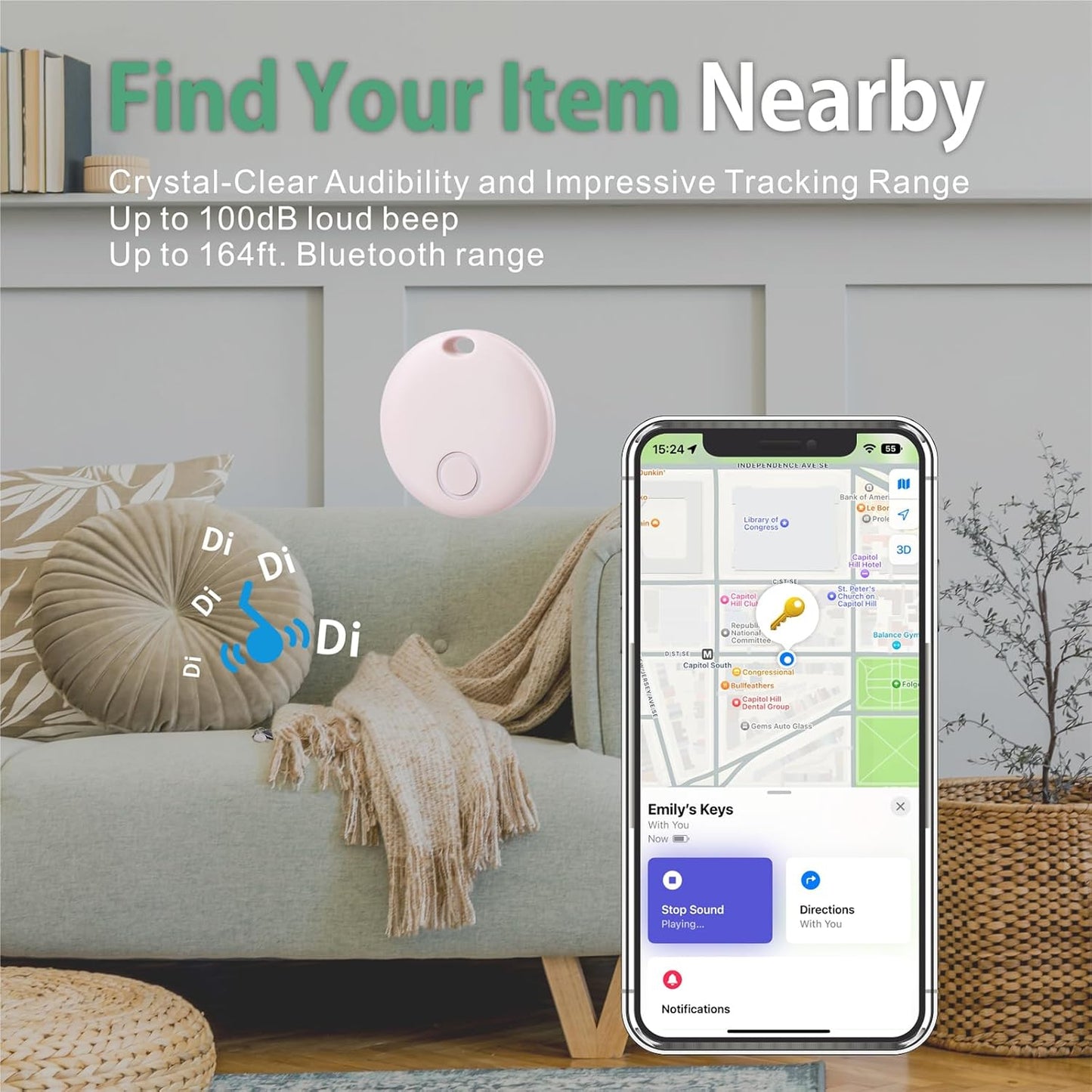Reyke Air Tracker 4 Pack, Smart Tag Luggage Finder, Works with Apple Find My (iOS Only), Item Locator for Keys, Luggage, Backpack, IP67 Waterproof