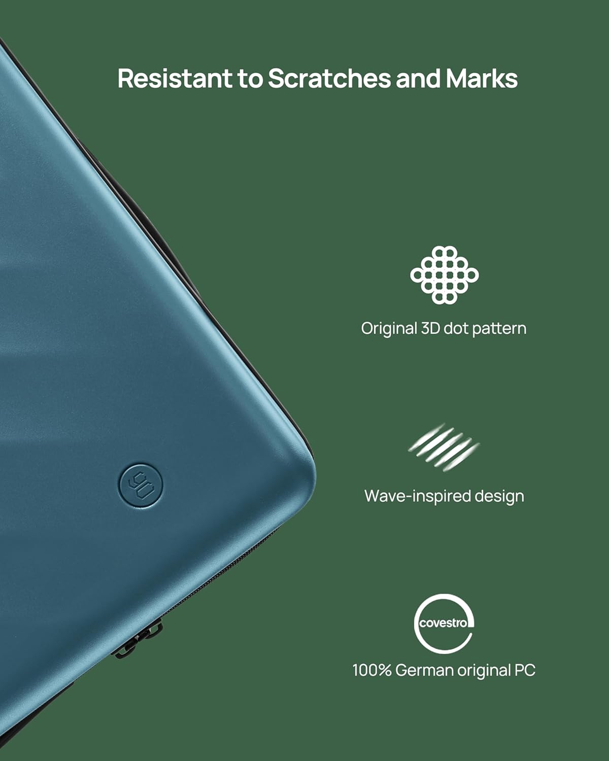 NINETYGO Carry On Suitcase, 20 Inch Carry-On Luggage with Double Spinner Wheels, Anti-Burst Zipper, Hard Case PC Suitcase Carry On, Lightweight Travel Luggage, TSA Approved (Topaz Blue, Hudson)