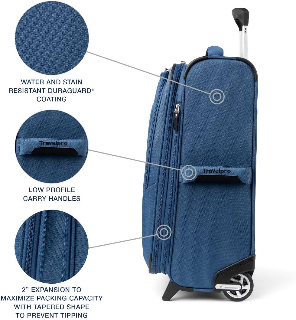Travelpro Maxlite 5 Softside Expandable Upright 2 Wheel Carry-on Luggage, Lightweight, 22-Inch — Ensign Blue