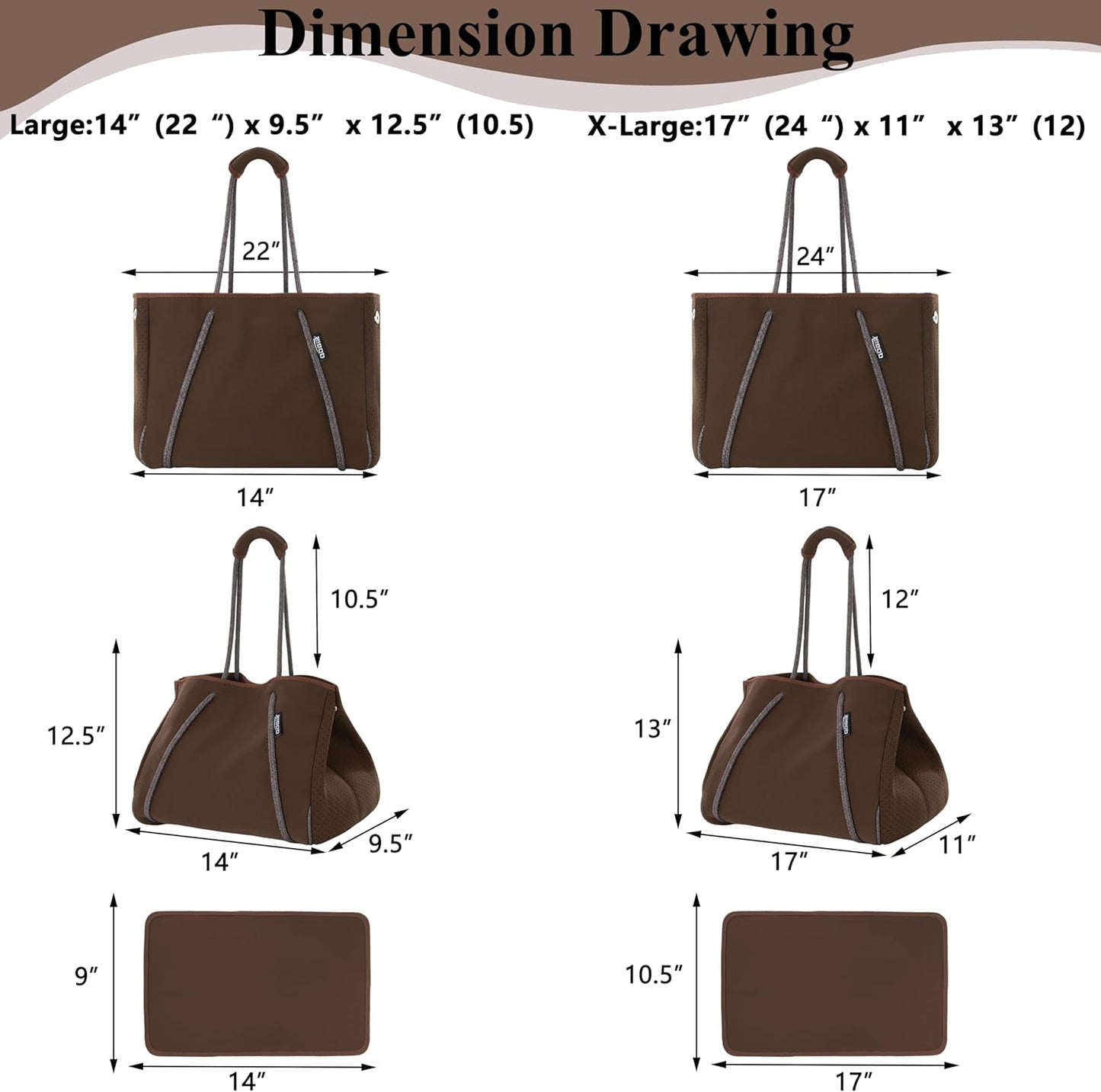 QOGiR Neoprene Multipurpose Beach Bag Tote with Inner Zipper Pocket … … … …