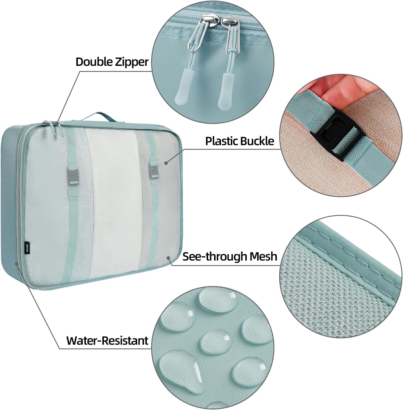 BAGAIL 6 Set/8 Set/10 Set Packing Cubes Various Sizes Packing Organizer for Travel Accessories Luggage Carry On Suitcase