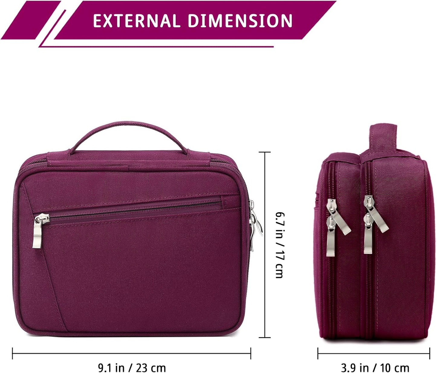 mygreen Electronics Travel Organizer, Watreproof Electronic Accessories Case Portable Double Layer Cable Storage Bag for Cord, Charger, Flash Drive, Phone, Ipad Mini, SD Card, Gifts for Him Red