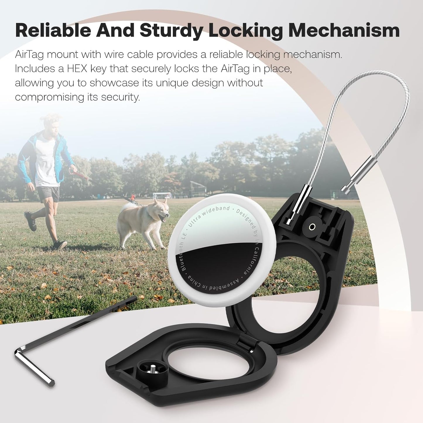 4 Pack Airtag Holder Compatible with Apple AirTag, Secure Holder with Wire Cable for Men Women's Keyrings & Keychains, Air Tag Case Keychain for Keys, Luggage, Bags, 4 Colors