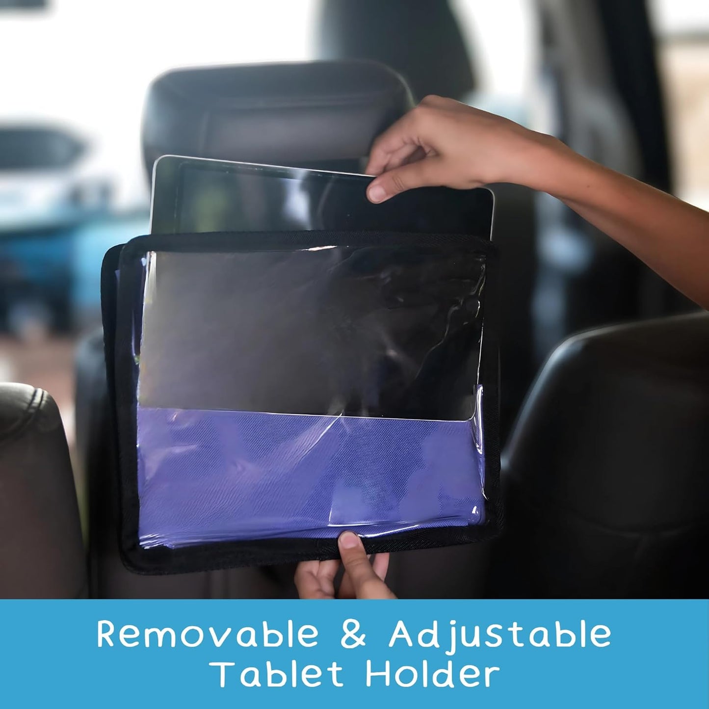 Kids Travel Tray for Car Seat- Purple- The Essential Travel Lap Desk with Removable Tablet Holder, Built-In Storage, and Stabilized Panels, Must Have Car Tray for Kids on Road Trips