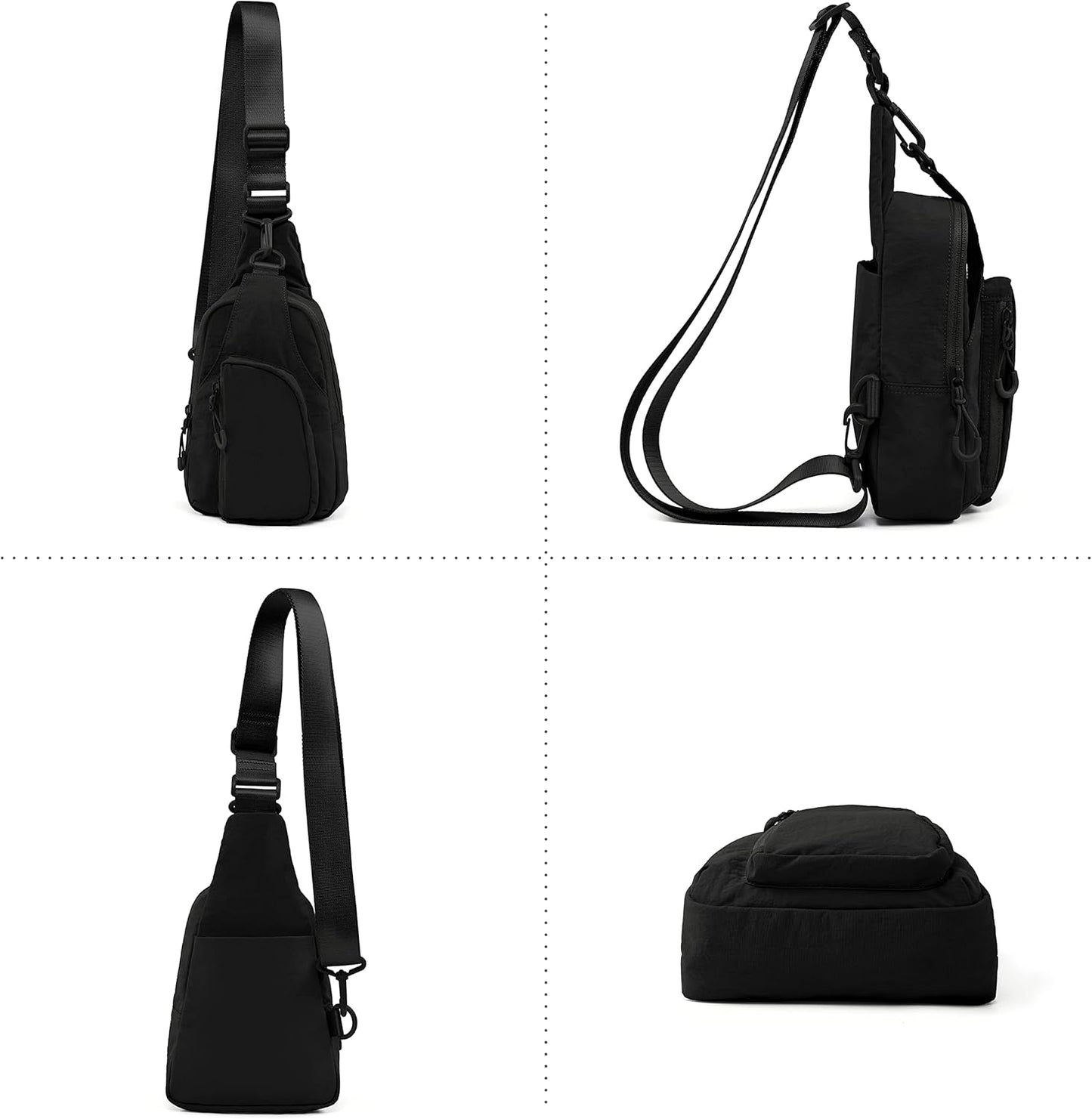 ODODOS Daily Sling Bag with Adjustable Straps Crossbody Chest Bag Lightweight Small Backpack for Casual Traveling Hiking