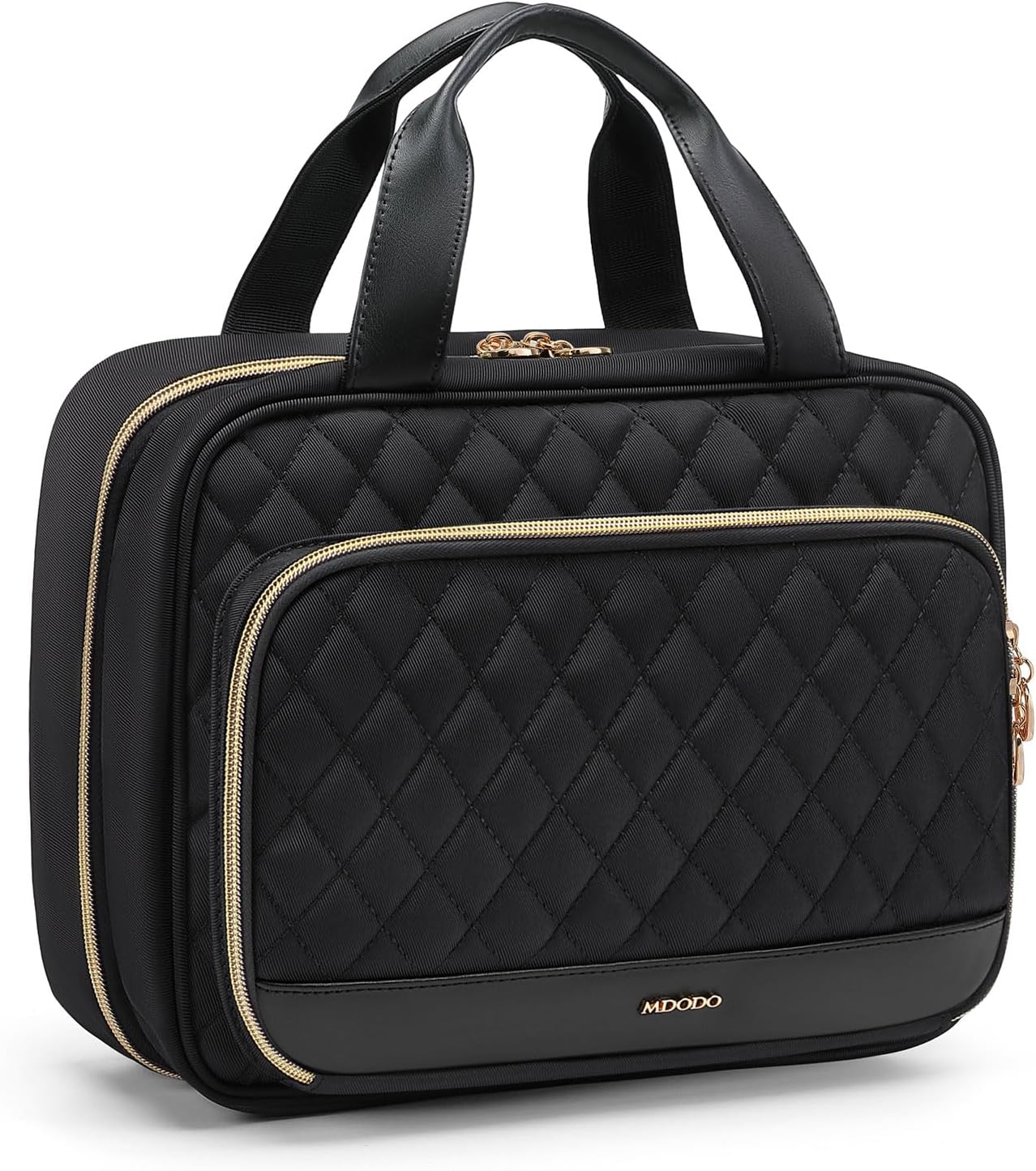 Travel Toiletry Bag Hanging Toiletry Bag for Women Water-resistant Cosmetic Makeup Bag for Full Sized Travel Essentials Must Have (Black)