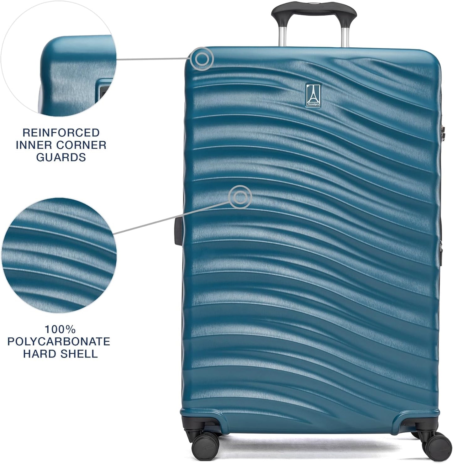Travelpro Maxlite Air V2 Hardside Expandable Checked Luggage, 8 Spinner Wheels, Lightweight Hard Shell Suitcase, TSA lock, Teal, Checked Large 28-Inch