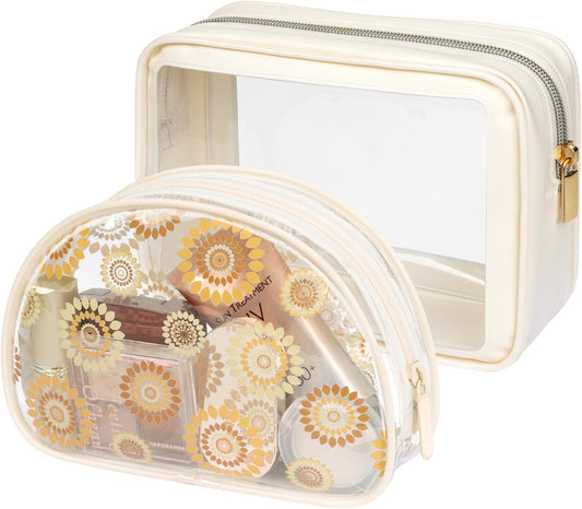 PACKISM TSA Approved Toiletry Bag - Upgrade Color-Edged Clear Makeup Bags, Clear Toiletry Bags For Traveling Fits Various Storage Needs