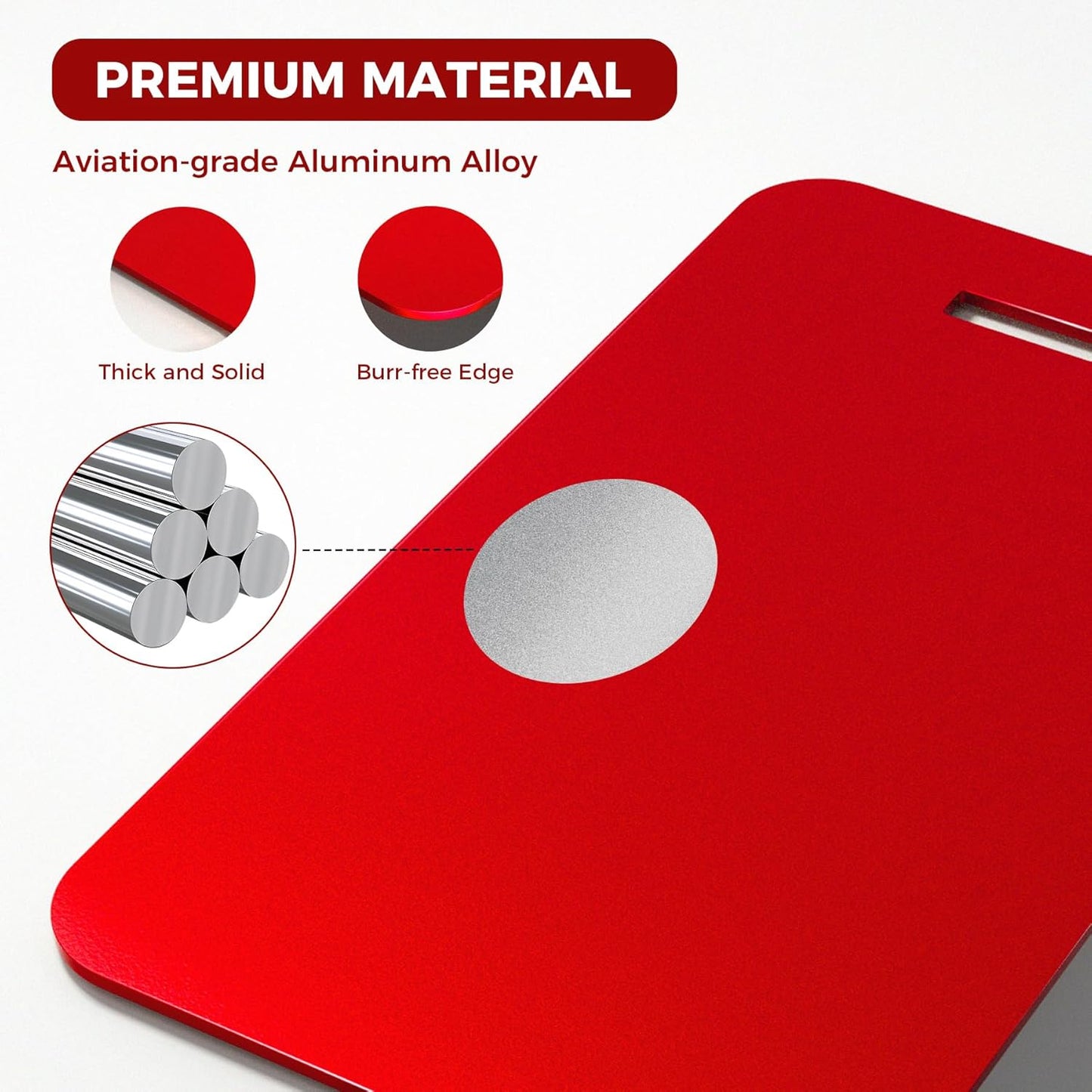 Personalized Luggage Tags, Custom Luggage Tags 4 Pack TSA Approved Double Sided Laser Engraving, Metal Luggage Tag for Suitcases with Stainless Loops, Name Tag for Bags, Backpacks (Red)