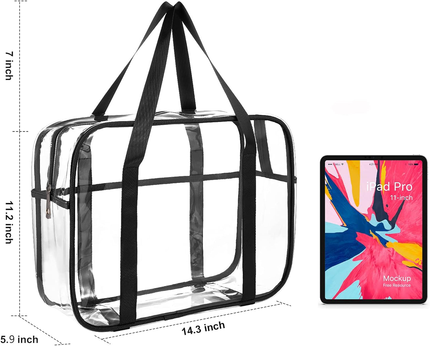 Clear Toiletry Bag Thick Transparent Cosmetic Bag Waterproof Makeup Artist Large Bag Diaper Case Luggage Organizer Storage Easy Clean Large
