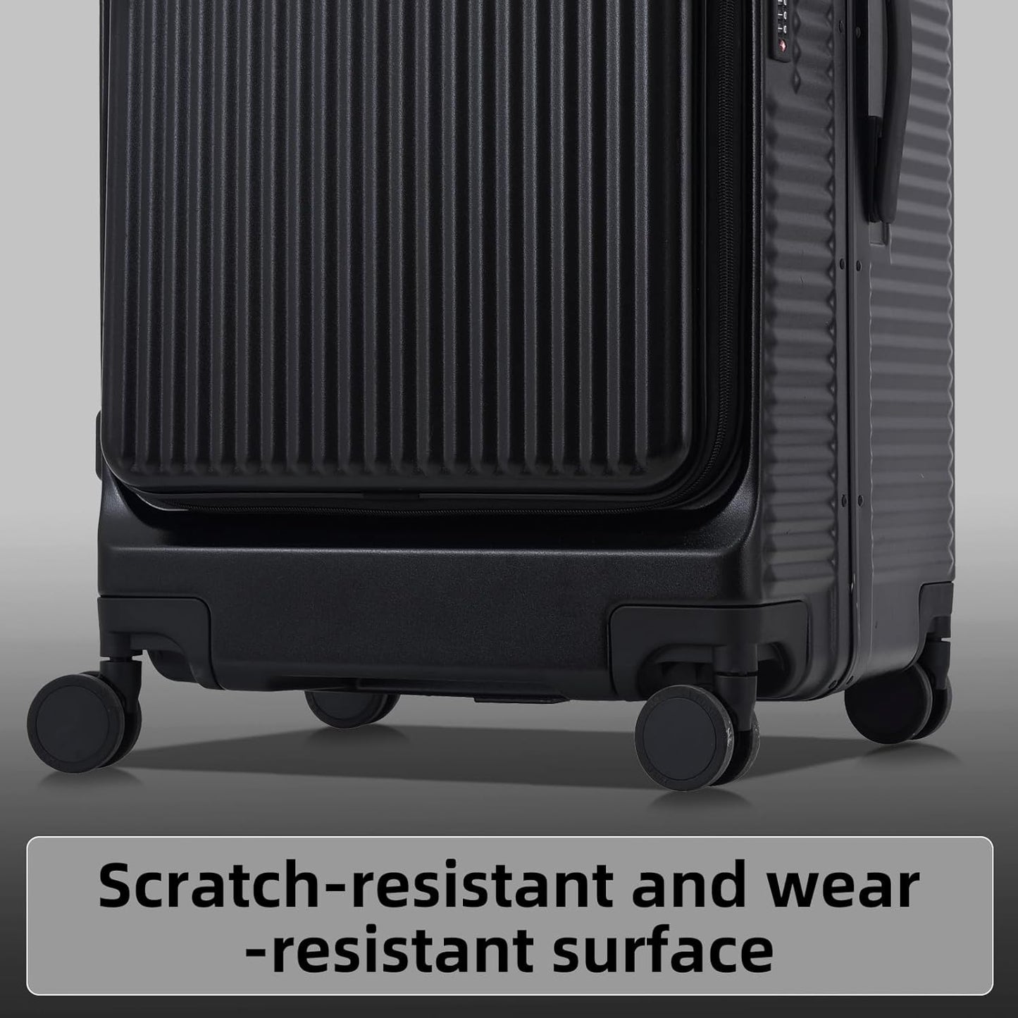 2 pieces 20/29 Aluminum Frame Carry On and Checked Luggage Set with Side Opening, Lightweight Hardshell ABS+PC Trunk Suitcase with TSA Lock, 360° Universal Wheels & Adjustable Handle, Black