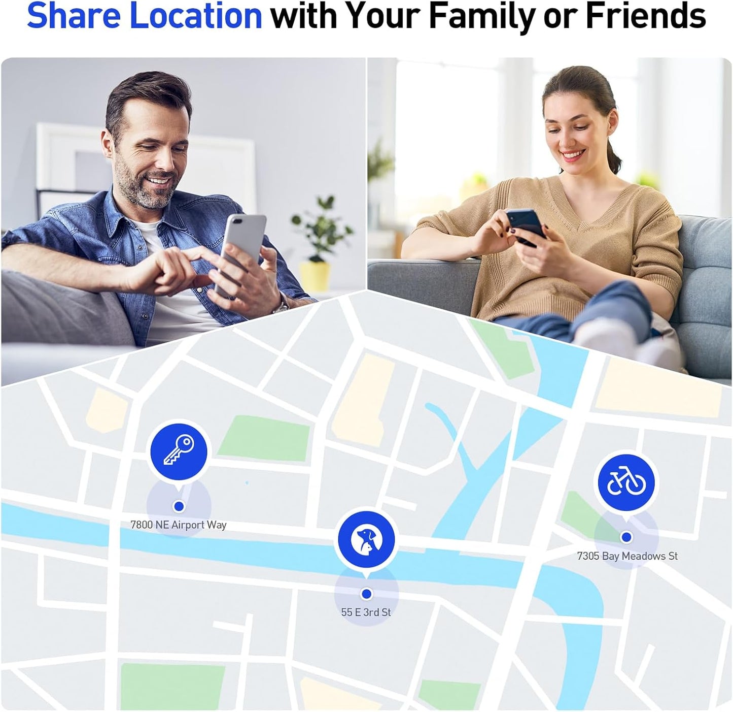 Android Tracker Bluetooth Smart Tag, Works with Google Find Hub App (NOT for iOS or Huawei), Replaceable Battery, Item Finder for Keys/Luggage/Suitcase/Backpack/Wallet, Black, 4 Pack