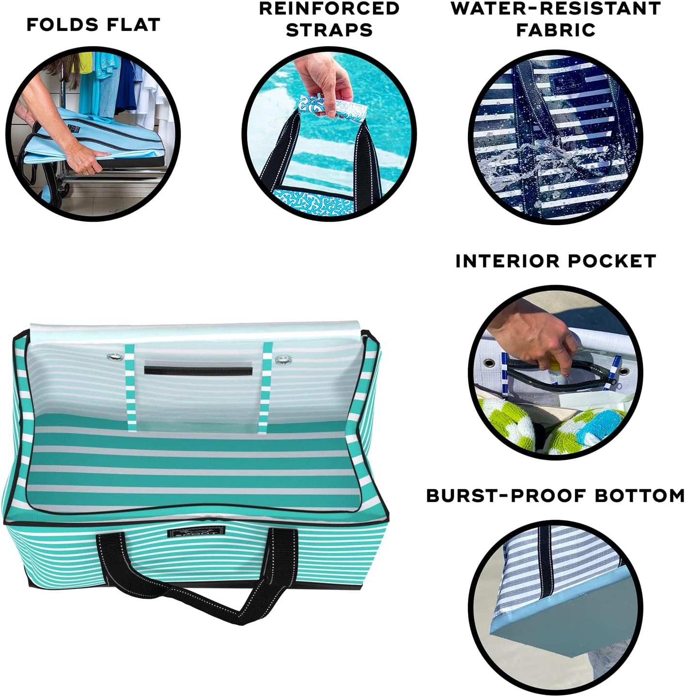 SCOUT 3 Boys Zip Tote X-Large - Durable Lightweight Bag for Beach, Pool, Family Travel, Storage - Water-Resistant, Zips Shut