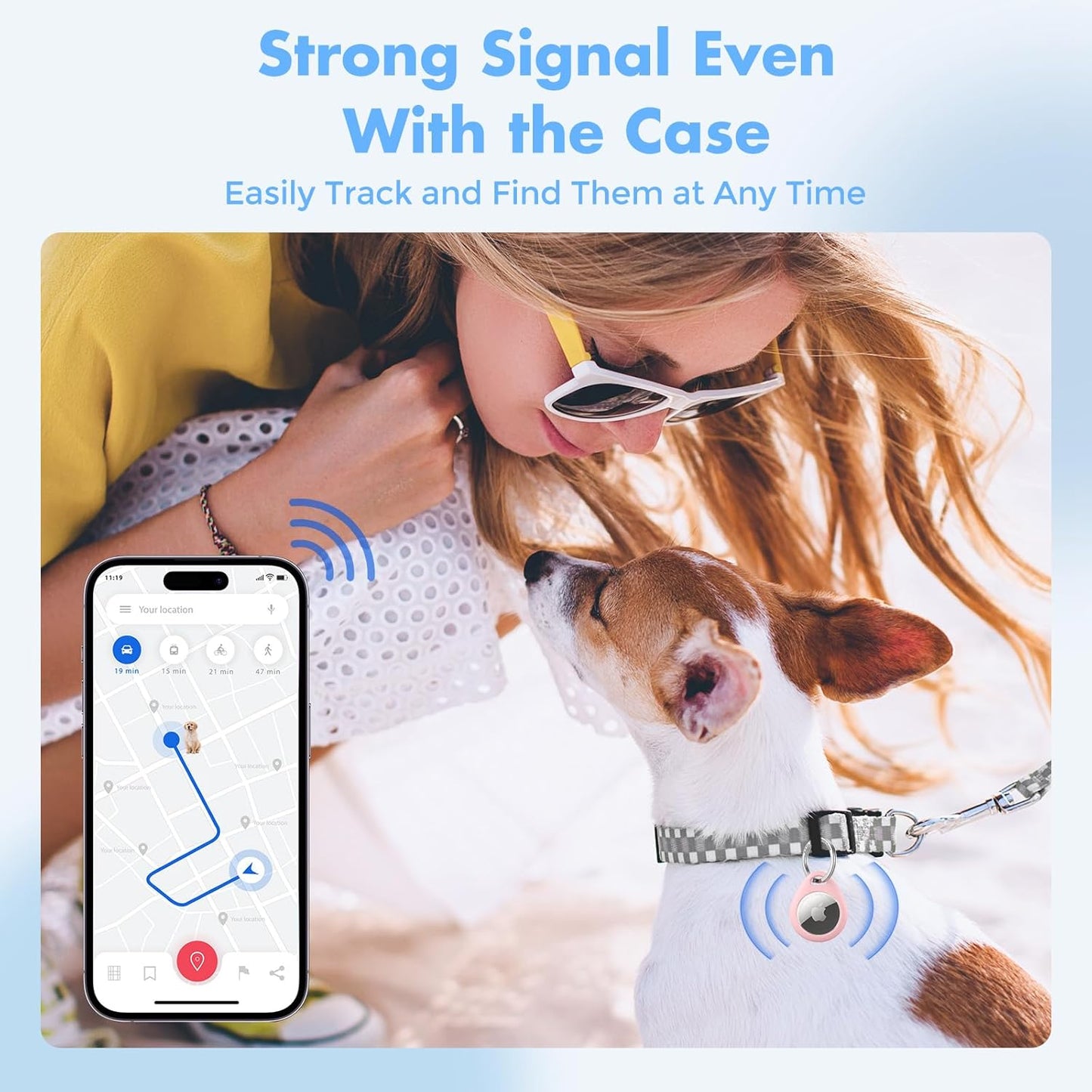 UNBREAKcable Holder for Apple AirTag - 4 Pack [Fit Tightly Design] [Easy to Install] [Hold Air Tag Securely] Waterproof TPU Shell Protective Case with All Metal Keychain Key Ring Clip