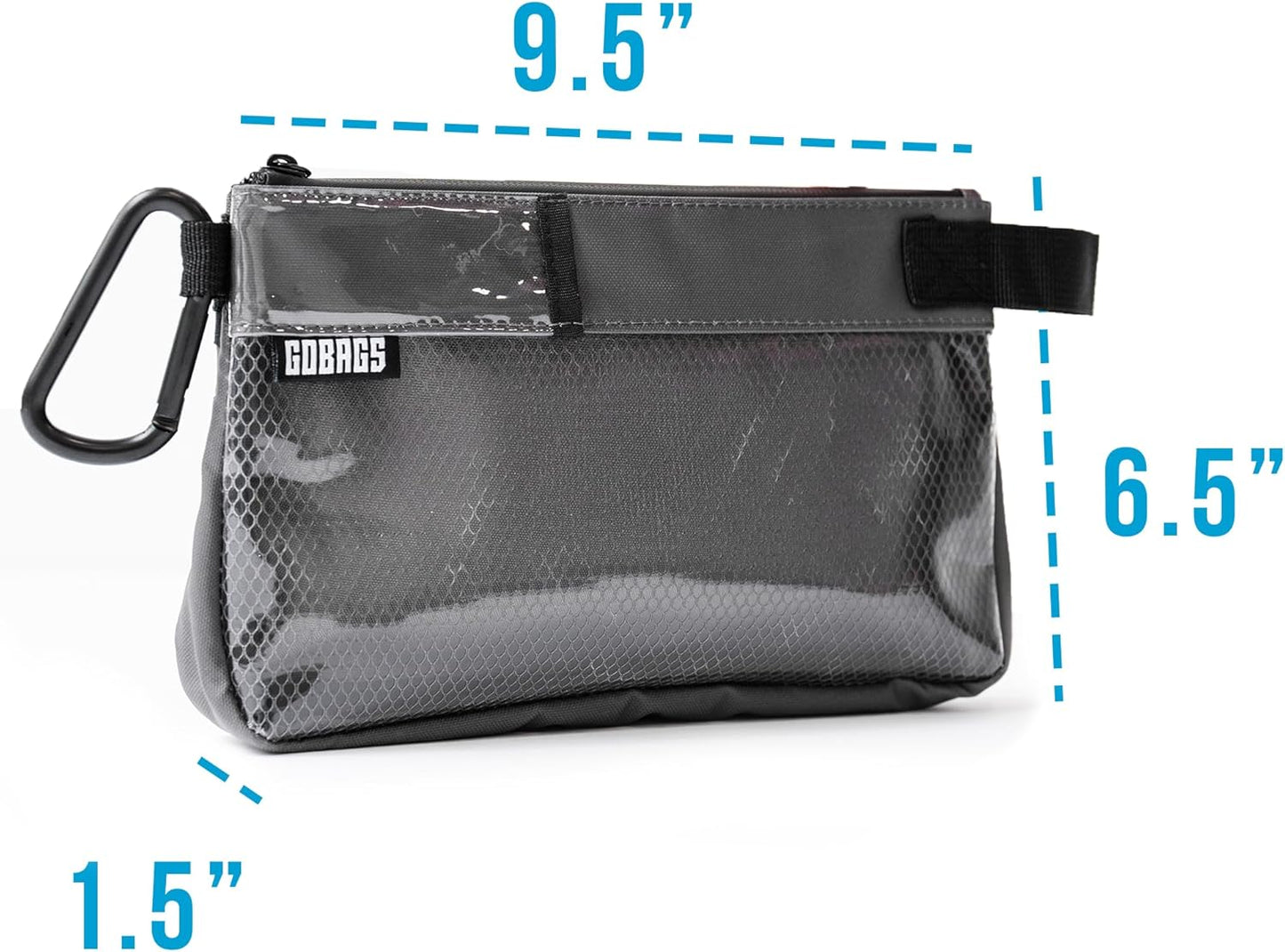 GOBAGS Production Zipper Bags - Electronics & Camera Accessories Bag - Cable organizer, Gear Accessory Pouch, Travel Camera Essentials (Small, Gray)