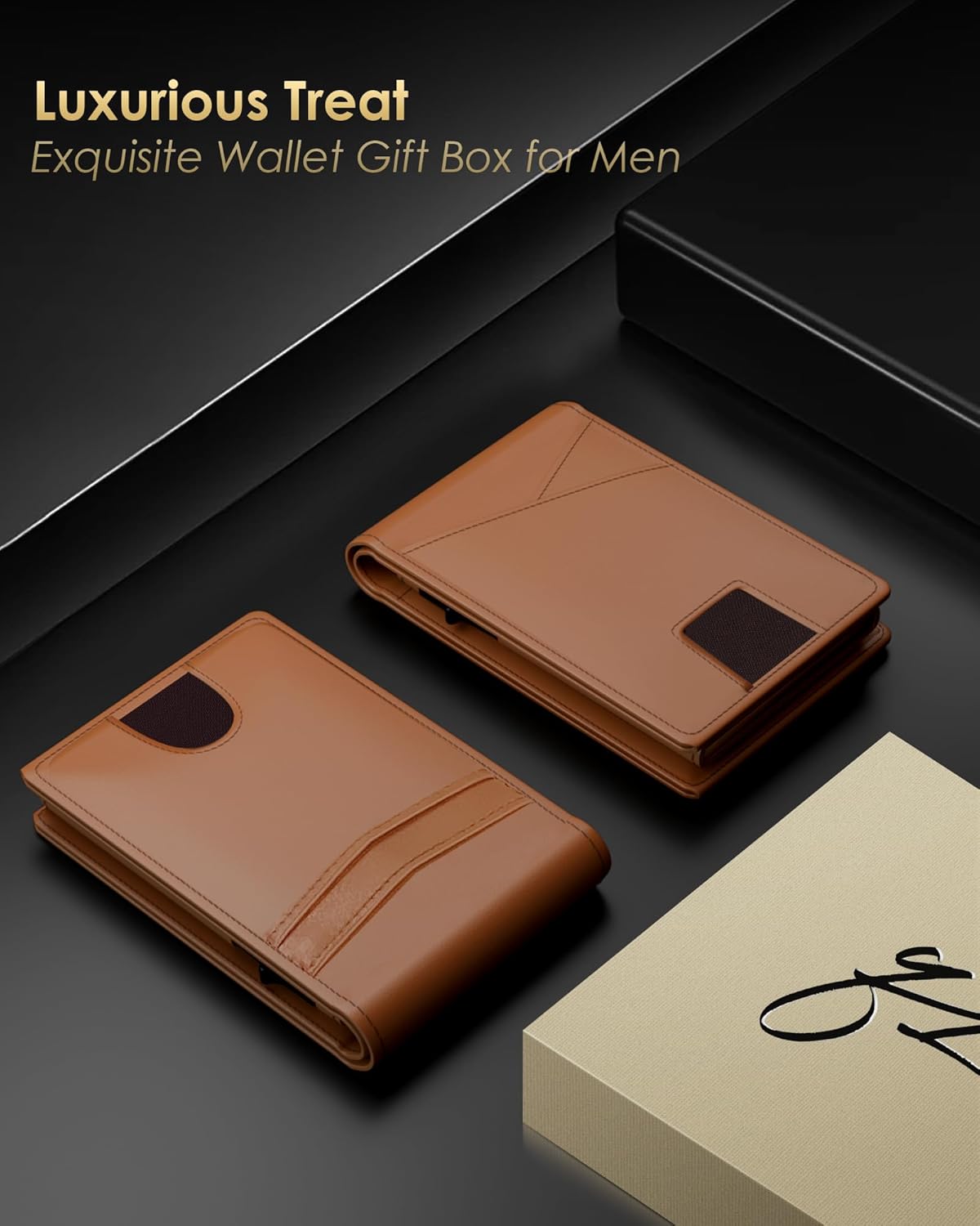 2025 Wallet for Men - RFID Blocking [Functional & Practical] Bifold Slim Minimalist Credit Card Holder Pop Up Wallet Metal Case with Cash Slot, Front Pocket with ID Window, Gift Boxed