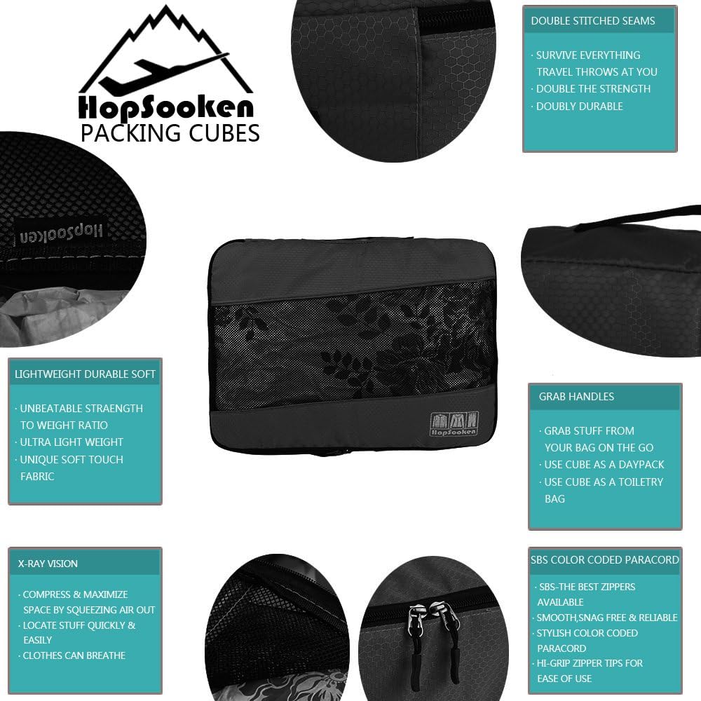 5 Set Packing Cubes for Travel Large Suitcase Luggage Organizer Bags Travel Accessories Vacation 4 Cubes 1 Laundry Pouch Bag