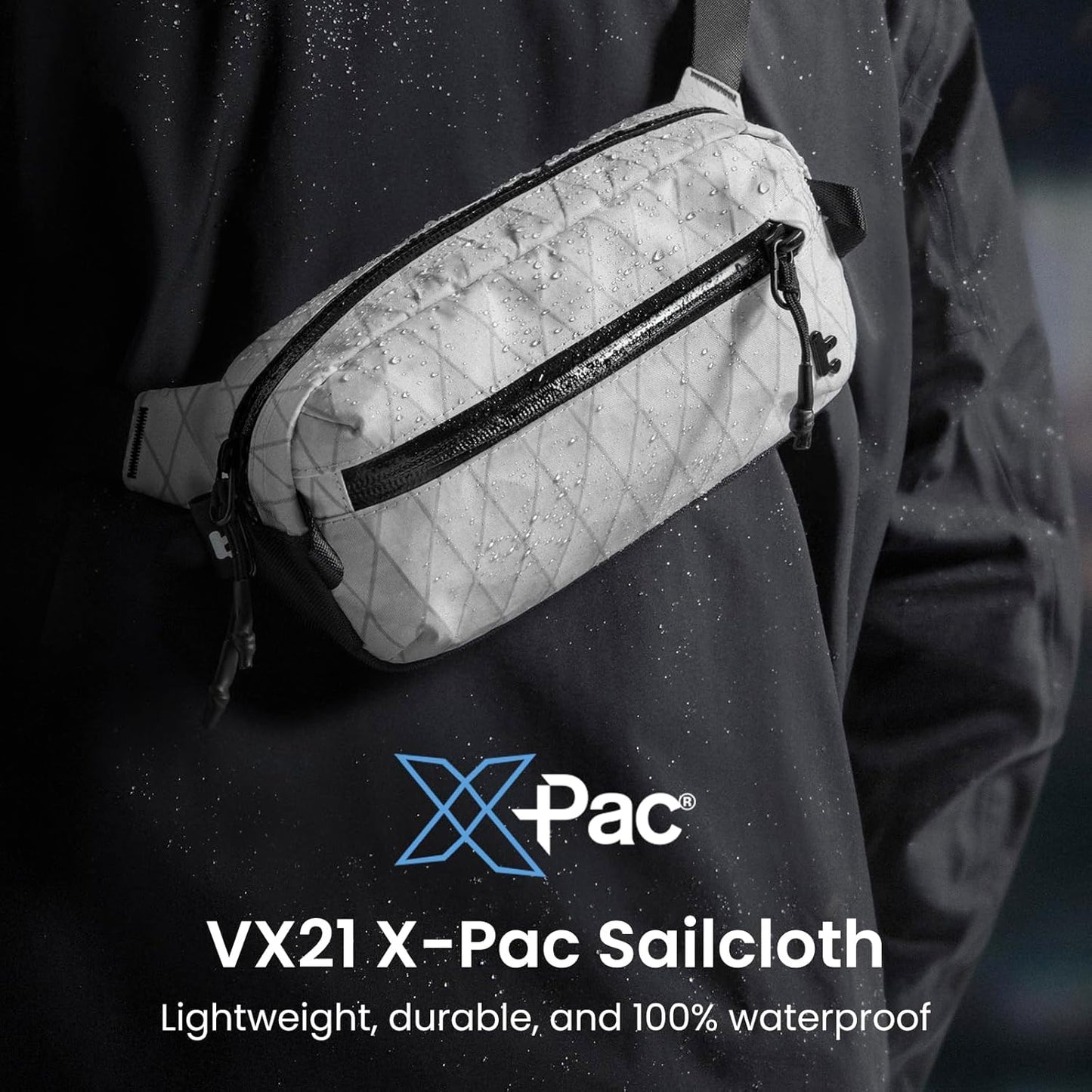 tomtoc 1.5L X-Pac Sling Bag with RFID Blocking, Crossbody Bag Minimalist Chest Shoulder Pack for Men/Women, Water-resistant Lightweight Casual Funny Pack for Travel, Daily Commute