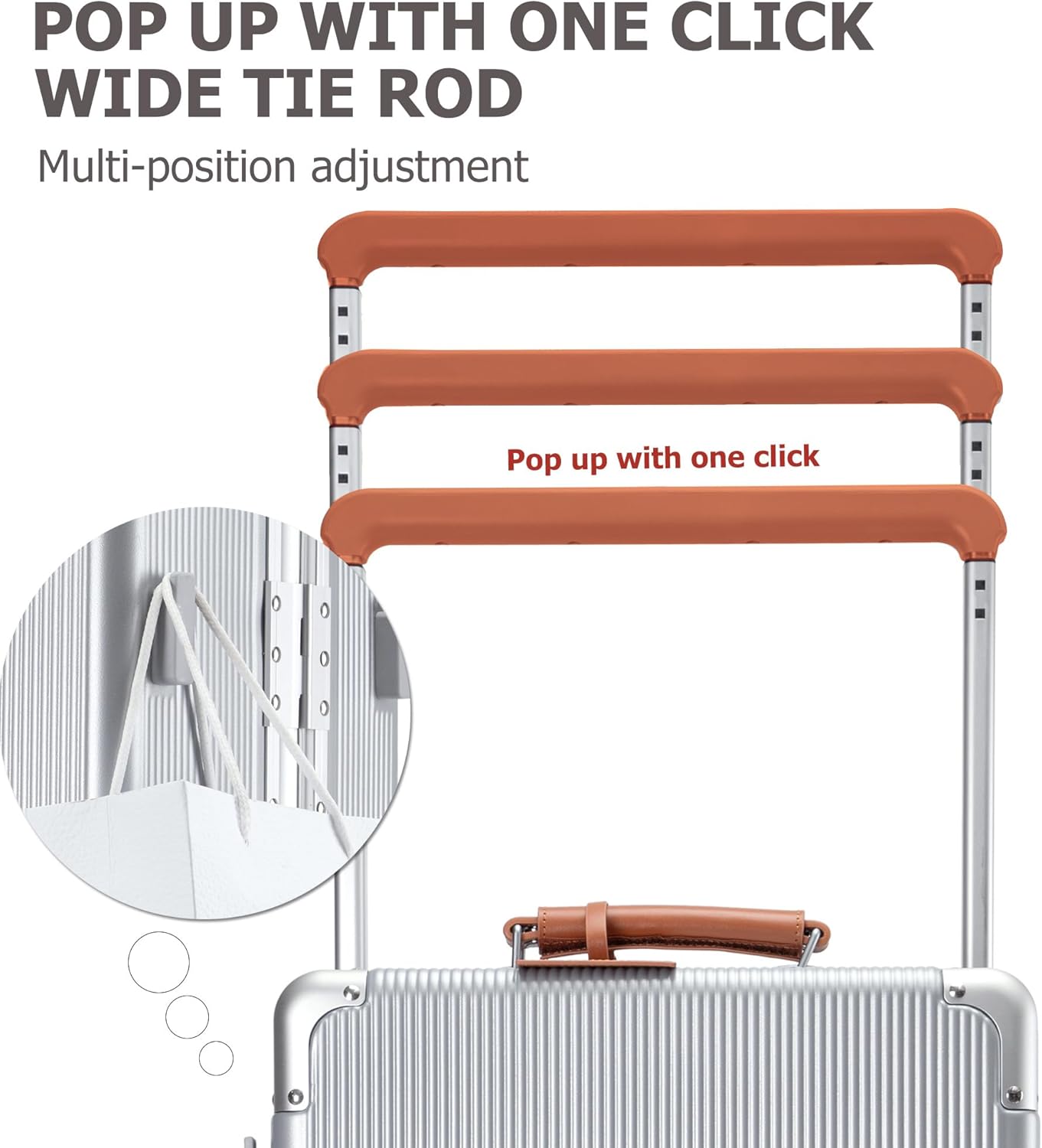 feilario 20'' Aluminum Frame Wide Handle PC Hardside Carry On Luggage - Double Spinner Wheels Luxury Rolling Travel Suitcase with TSA Lock & Cup Holder