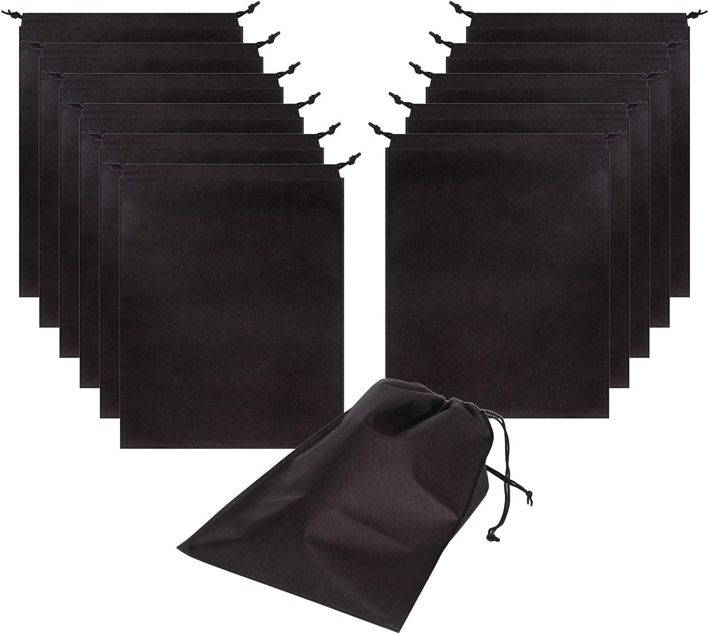 12 Pack Shoe Bags for Travel Non-Woven with Rope for Men and Women Large Shoes Pouch Storage Packing Organizers