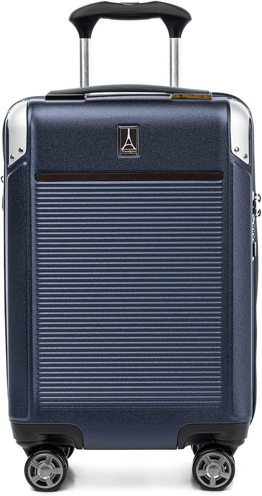 Travelpro Platinum Elite Hardside Expandable Carry on Luggage, 8 Wheel Spinner, TSA Lock, Hard Shell Polycarbonate Suitcase, True Navy Blue, Compact Carry on 20-Inch