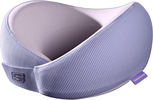 Skechers Women's Memory Foam Neck Pillow, Comfortable & Breathable Travel Pillow,Neck Pillow Airplane for Travel, Car Rides, Home, and Office Use, Ergonomic Design for Men and Women,Purple