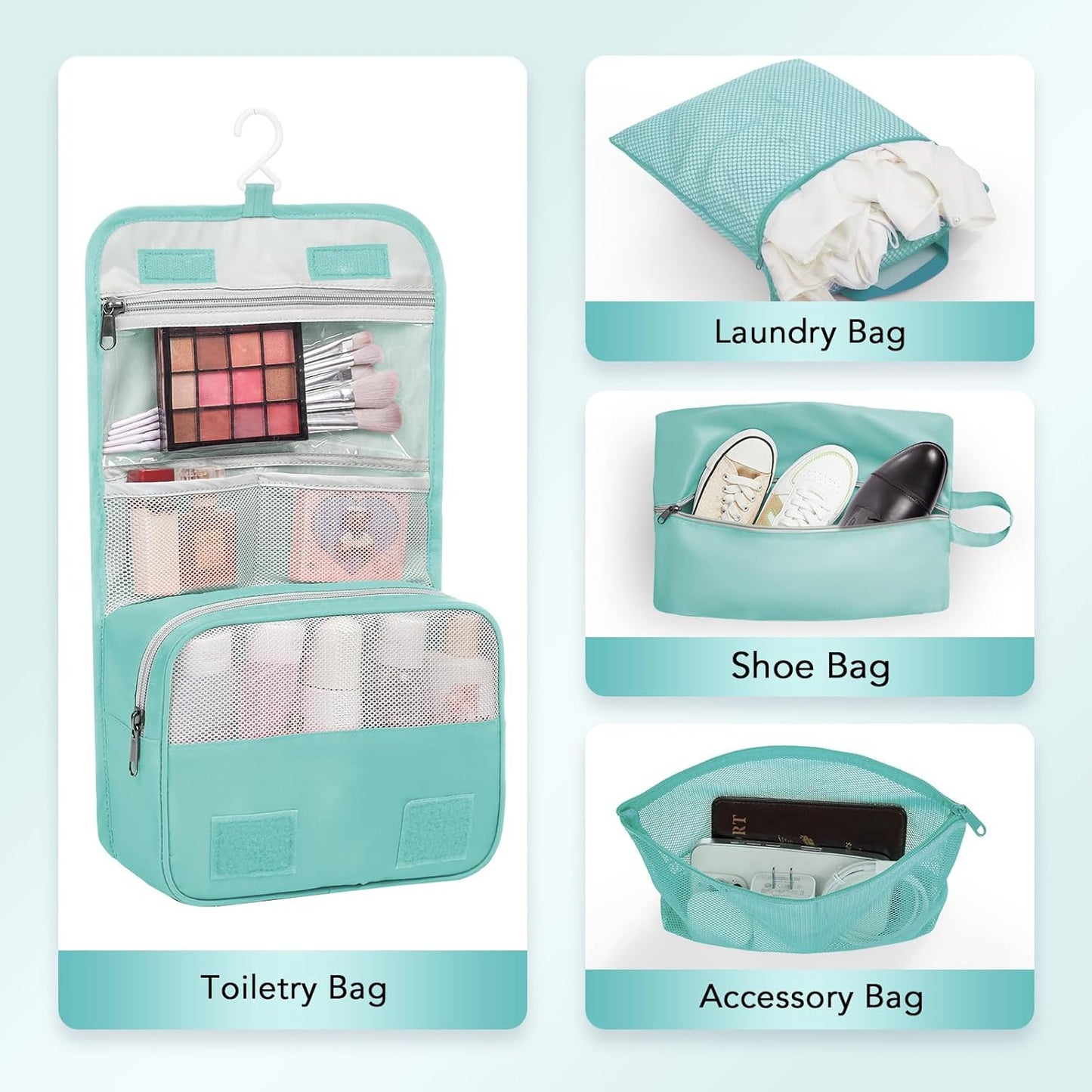 10 Set Compression Packing Cubes for Travel Essentials,Compressible Expandable Packing Cubes for Suitcase,OlarHike Luggage Organizer Bags for Travel,Handy Helper for Organizing Clothes(New Blue Green)