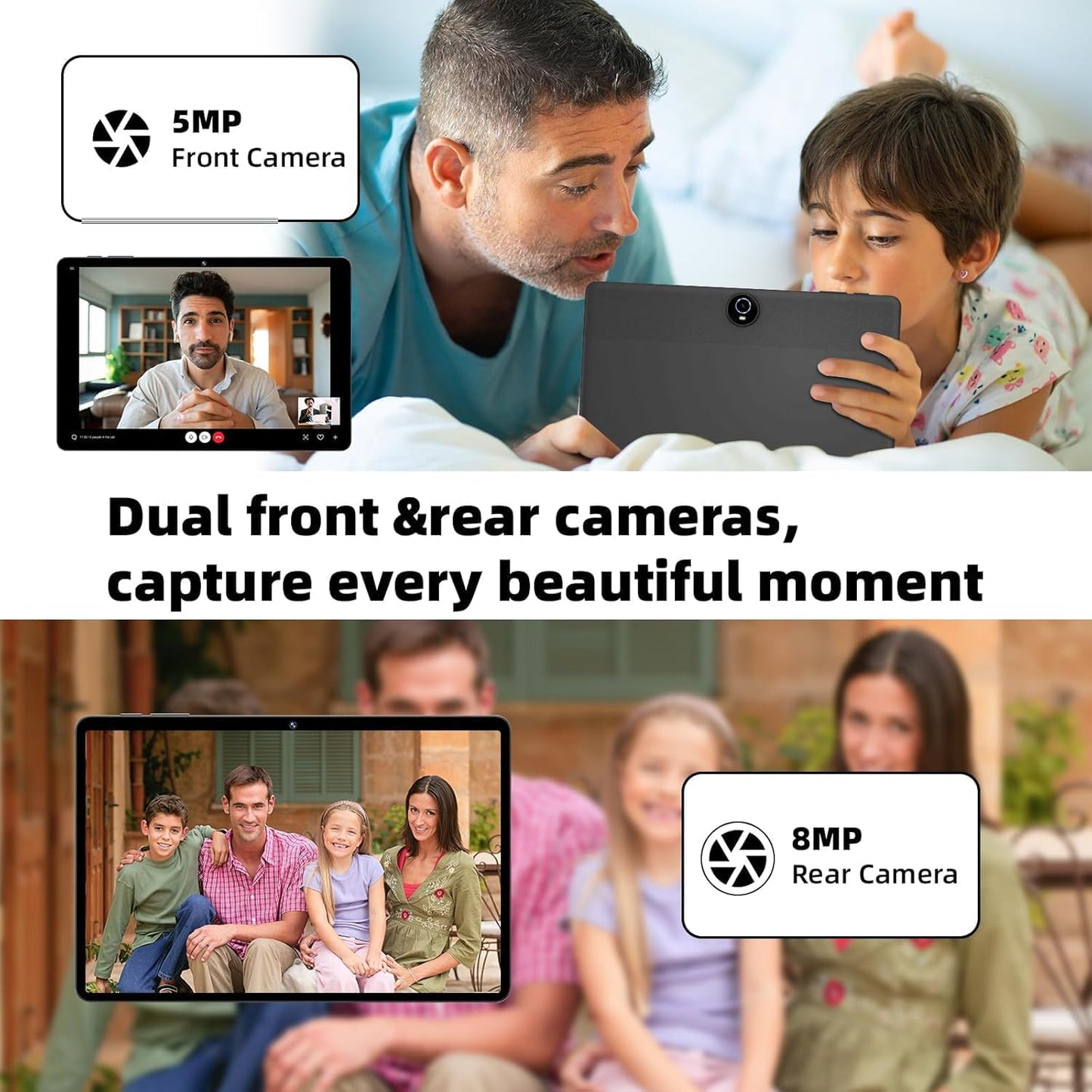 2025 Upgraded Android 14 Tablet, 11inch Tablet PC,Support Face Unlock, Octa-core CPU,12GB+128GB+1TB Expand, 8000mAh Big Battery, 18W Fast Charging, WiFi6, BT5.0,Touchscreen Display Tableta with Case