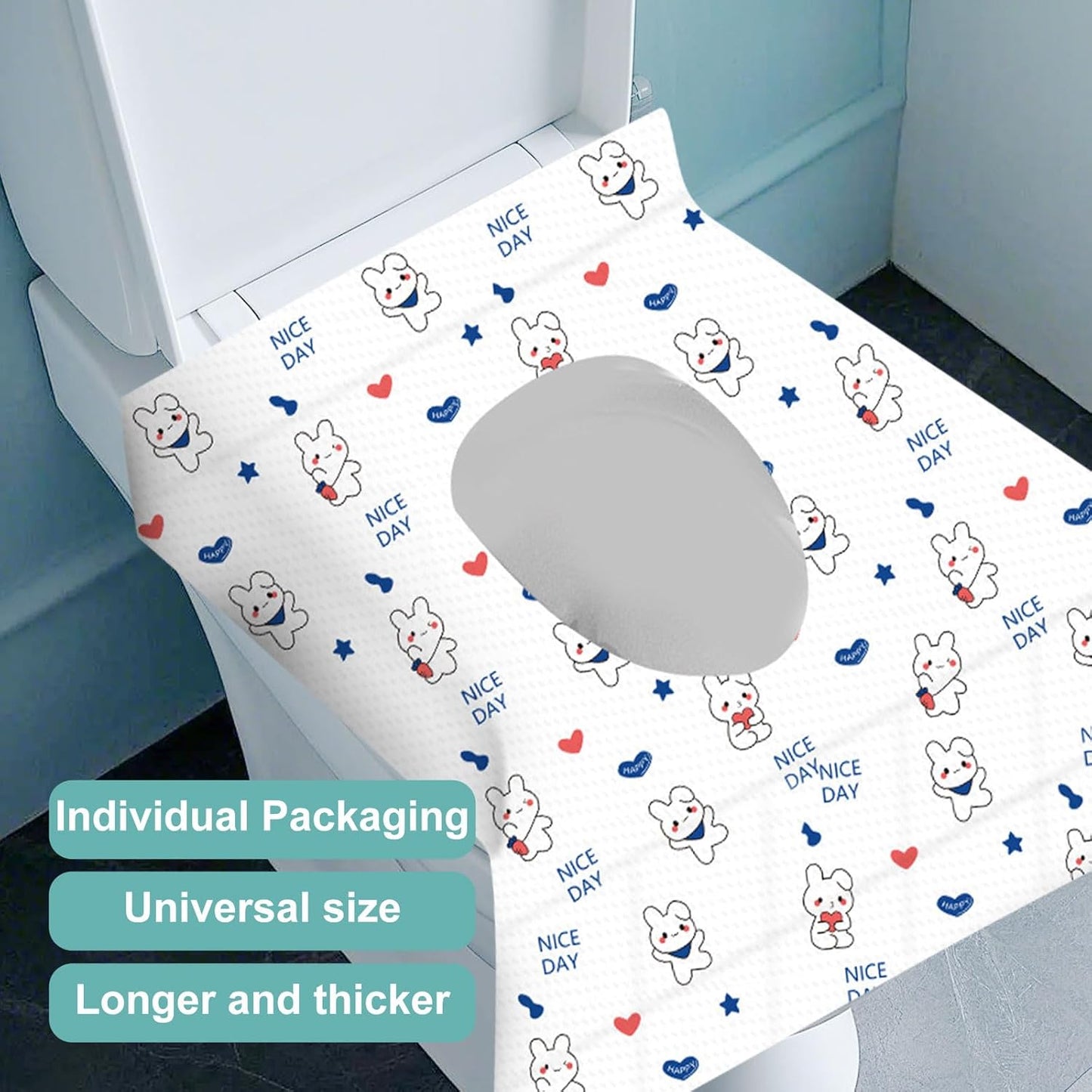 100 Pack Toilet Seat Covers Disposable, Portable Toilet Seat Cover for Travel Waterproof Potty Covers for Toddler(Individually Wrapped）