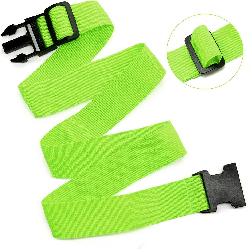 4Pack Luggage Straps Add Bag Luggage Straps to Connect Two Suitcases, Adjustable Luggage Belt Connector for Carry On, Travel Attachment Accessories to Hold Suitcases Together, Green