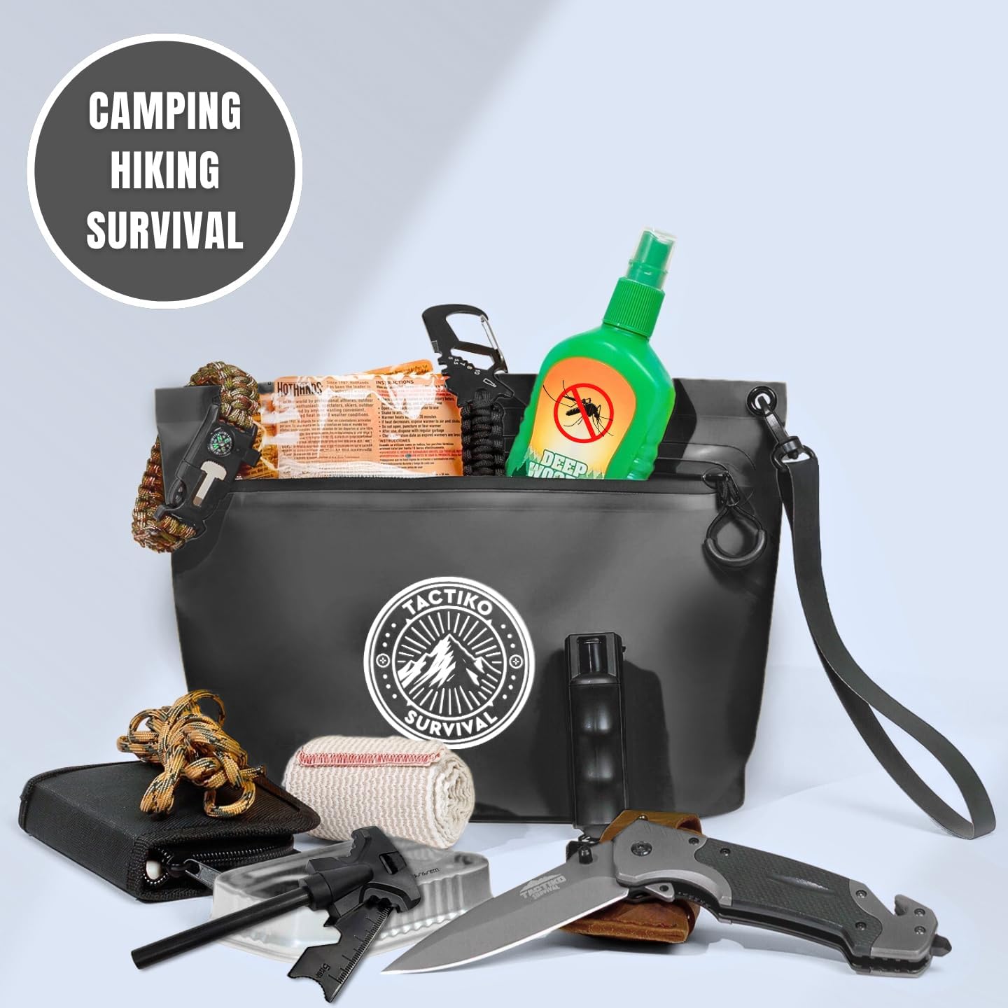 3-Pack Tactiko Heavy-Duty Splash Water Resistant Zipper Pouches - Hold-All Organizers for Dry Bags, Travel Bags (3, Blue/Yellow/Black)