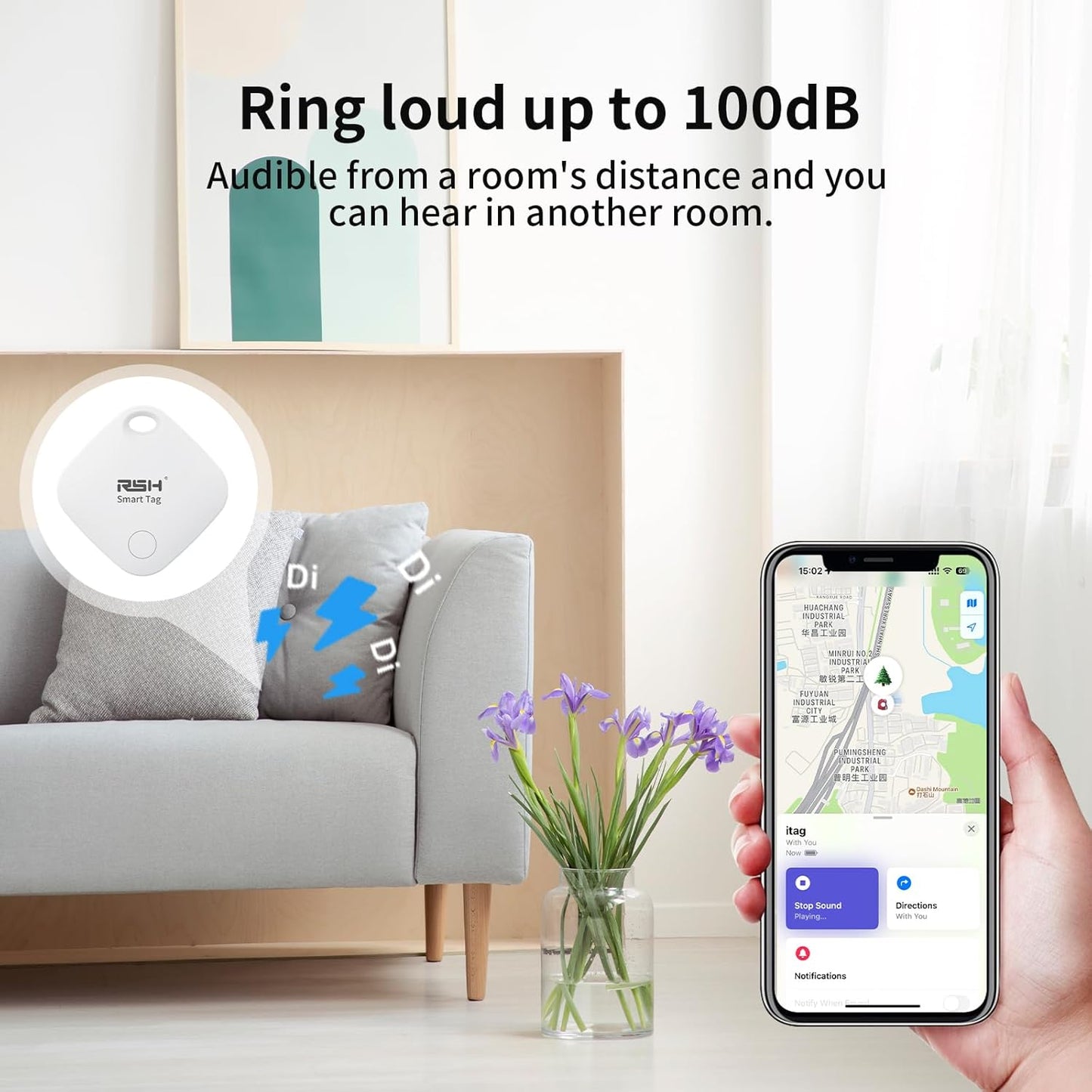 Air Tracker Tag 4 Pack Bluetooth Luggage Tracker tag Locator Works with Apple Find My,Smart Tracker for Suitcase, Bag, Backpack, Wallet,Replaceable Battery Smart tag Item Finder