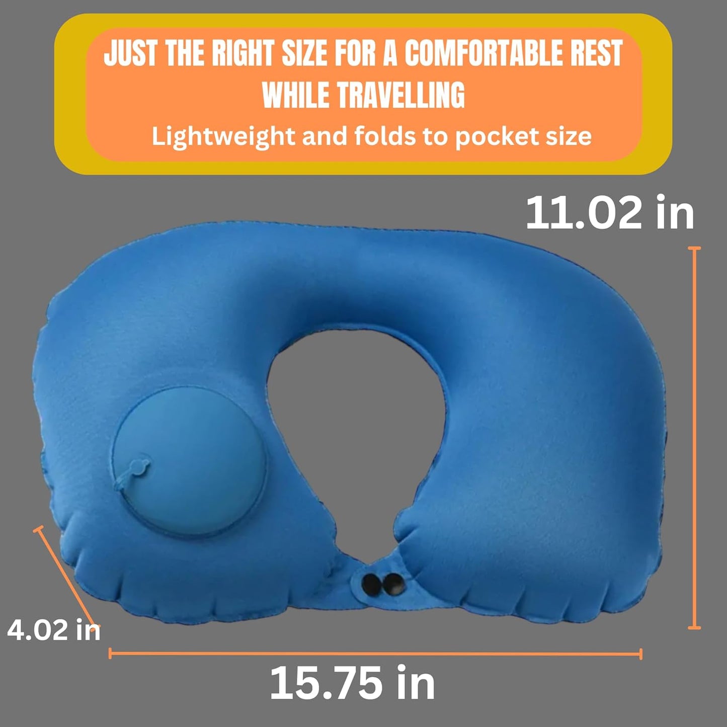 Inflatable Travel Pillows for Airplanes - Neck Pillow Inflatable - Press Pump- Blow up Airplane Pillow -Milk Silk TPU