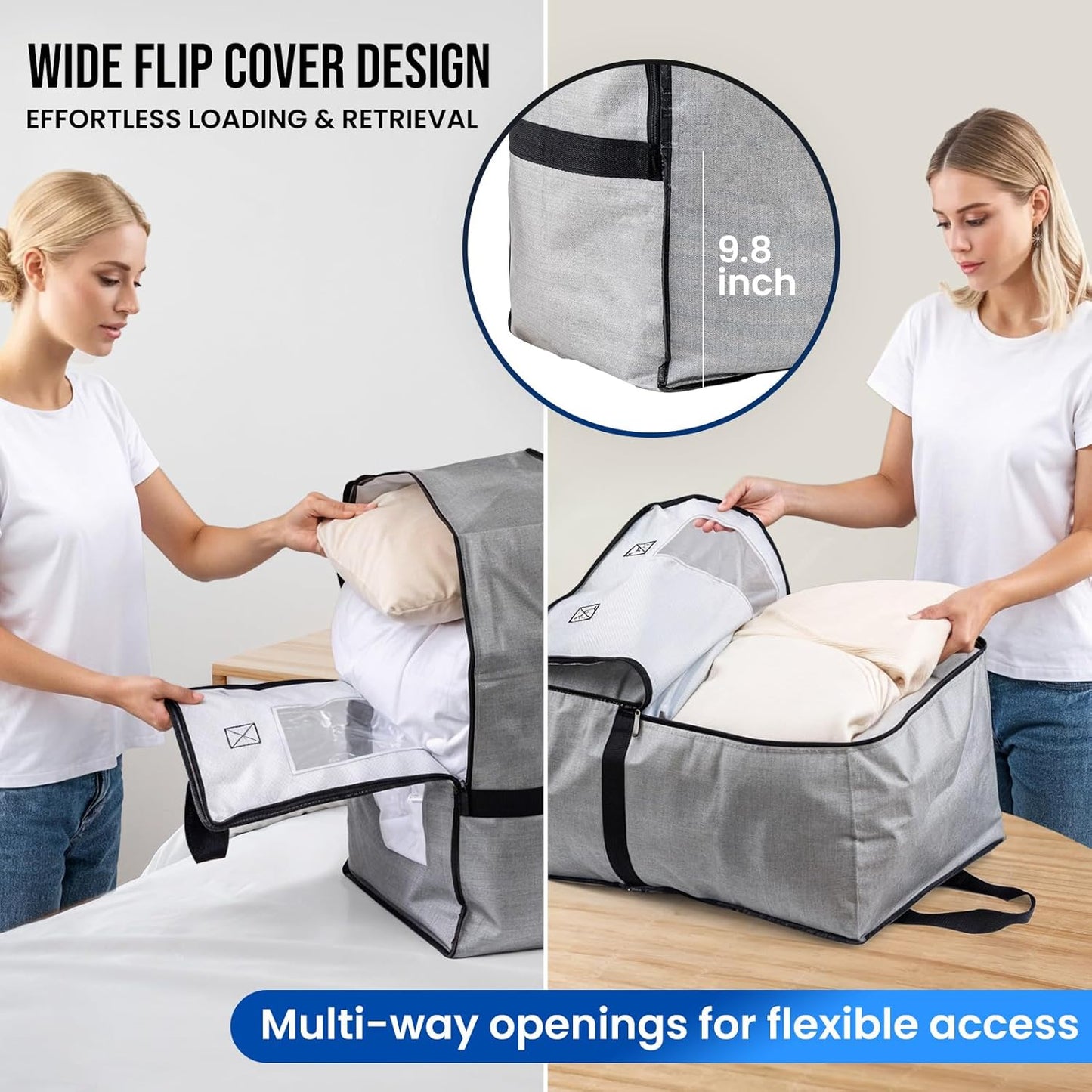 TAILI 4 Pack Gray Moving Bags w/Adjustable Backpack Straps, Moving Supplies, Moving Boxes Alternative, Heavy Duty Storage Totes for College Packing, Camping Backpack for Travel, Dorm, Laundry