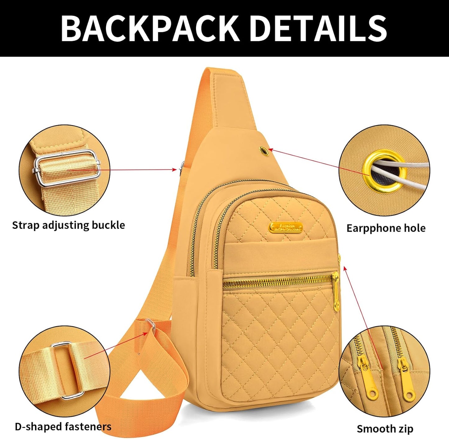 Small Sling Bag For Women Men Casual Crossbody Sling Backpack