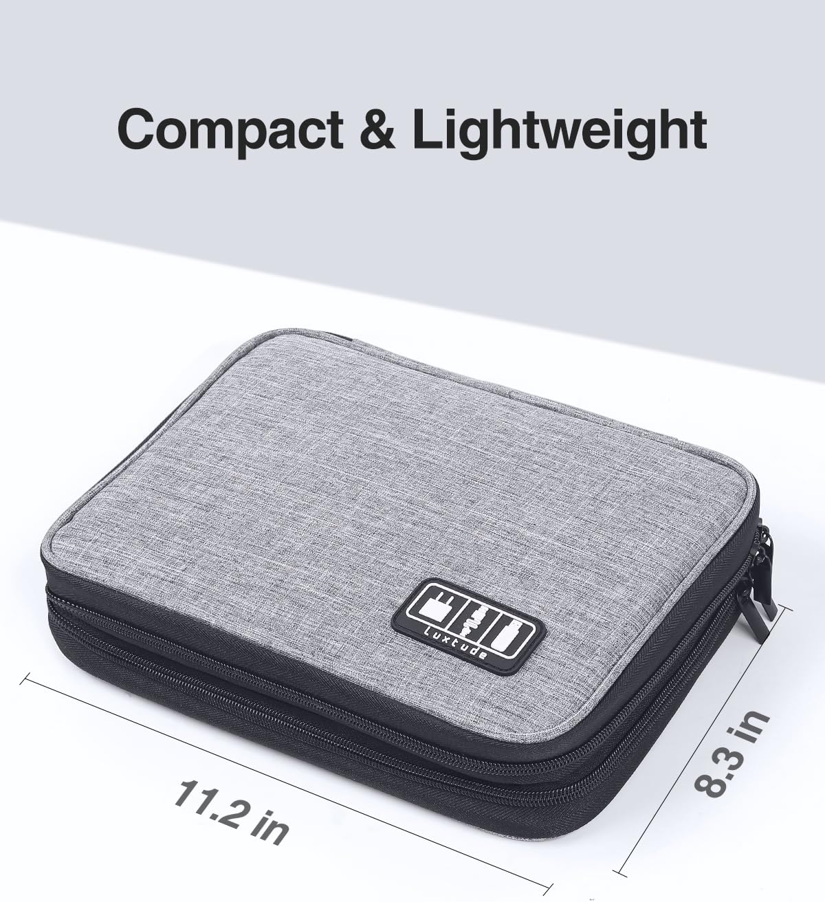 Luxtude Travel Cord Organizer Case, Electronic Organizer Travel Case Large, Cable Organizers Bag, Tech Bag for Cable Storage/Cord Storage/iPad Pro(up to 11")/Wall Charger/Electronics
