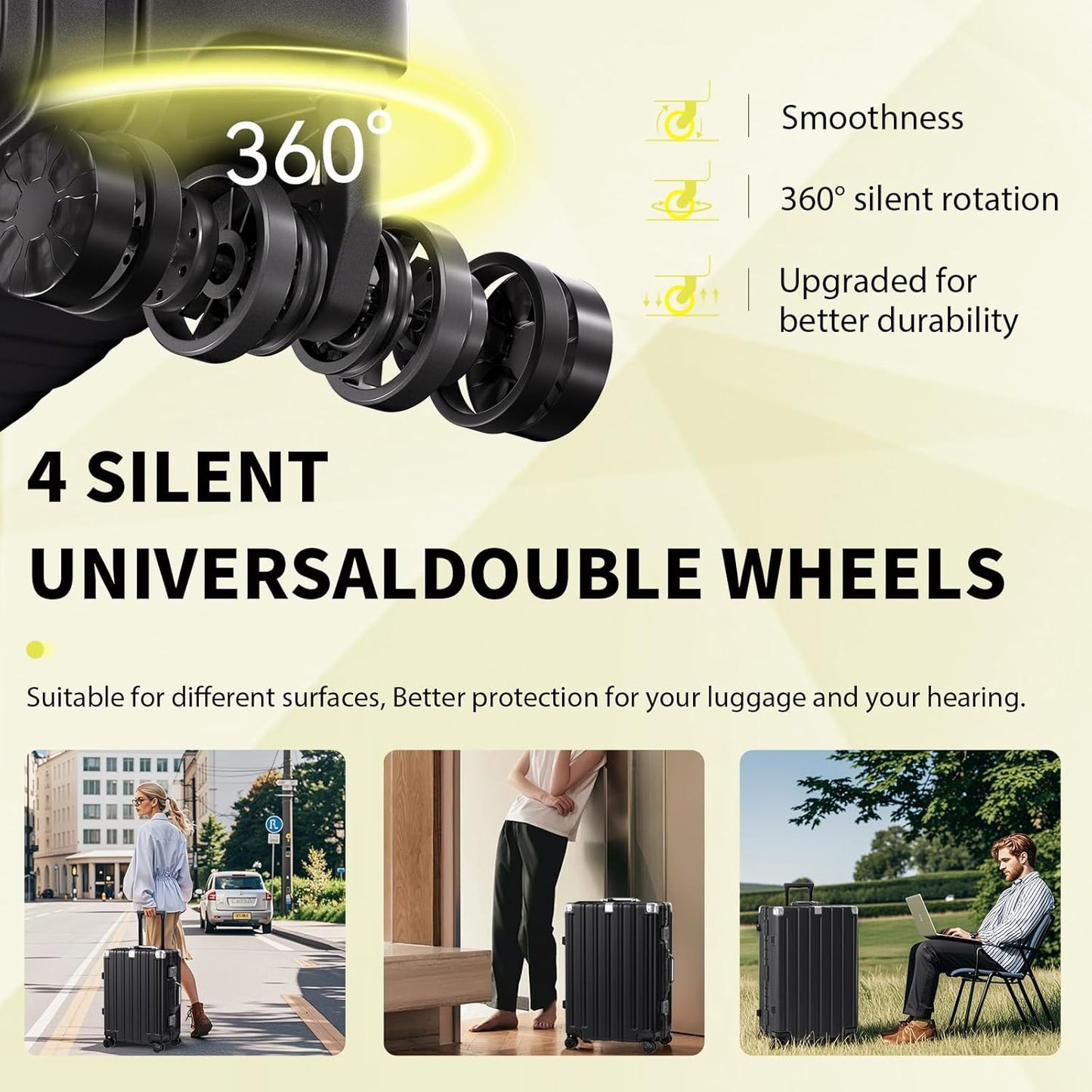 Krute Luggage 24 Inch Aluminum Frame Zipperless Suitcase with Spinner Wheels Checked Luggage PC+ABS Lightweight Hardshell