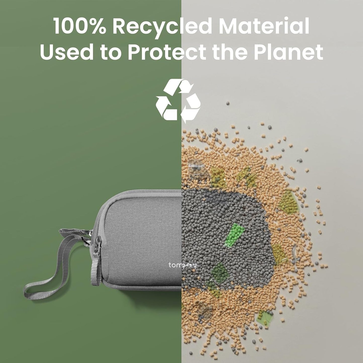 tomtoc Electronic Organizer Travel Case, Water Resistant Dual Compartment Tech Pouch Cable Organization Storage Bag for Charger, Cord, Phone, Hard Drive, Power Bank, Accessories Travel Essentials